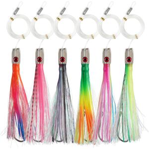 Trolling Lures Saltwater Fishing Lures, 6pcs Big Game Trolling Skirts for Mahi Mahi Tuna Wahoo Marlin Fishing Octopus Skirts Set Deep Sea Offshore Tackle