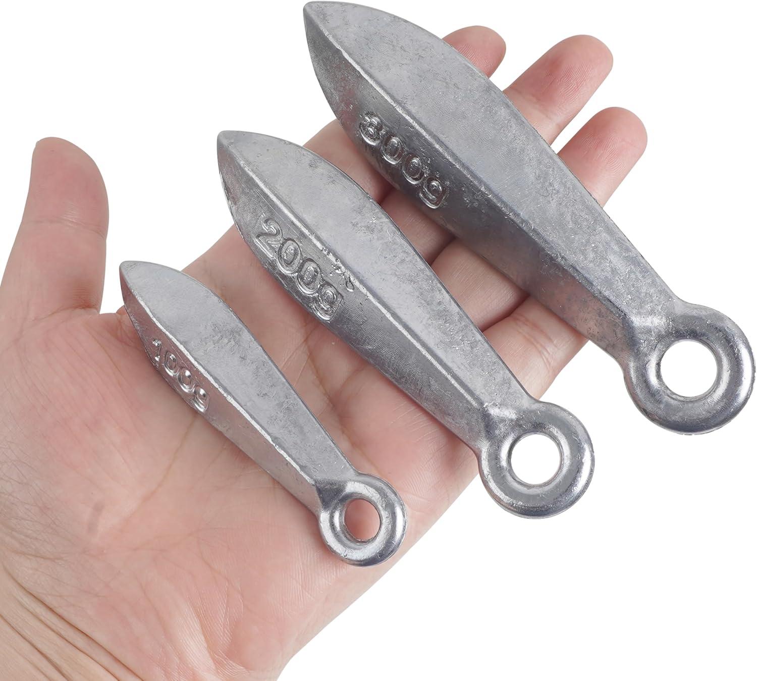 imageBank Sinkers Fishing Weights Saltwater Surf Fishing Weights Catfish Bullet Sinker Weights for Ocean Surf Fishing Bottom Rigs Catfishing Gear TackleMix Size3pcs1pcsSize