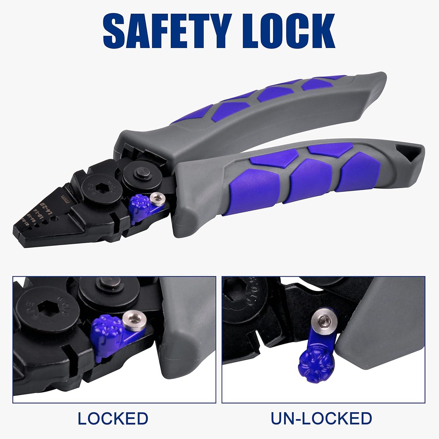 imageCrimping Tool Pliers with Cutter Portable Wire Crimper Tool EffortSaving Fishing Crimping Pliers High Carbon Steel Fishing Pliers Wire Cutters Terminal Wire Crimp Tool