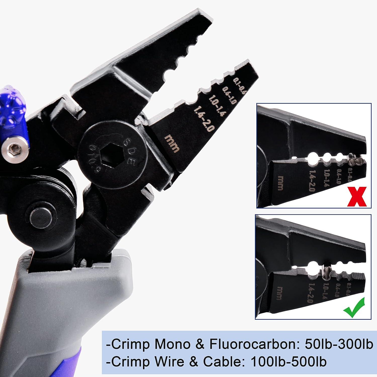 imageCrimping Tool Pliers with Cutter Portable Wire Crimper Tool EffortSaving Fishing Crimping Pliers High Carbon Steel Fishing Pliers Wire Cutters Terminal Wire Crimp Tool