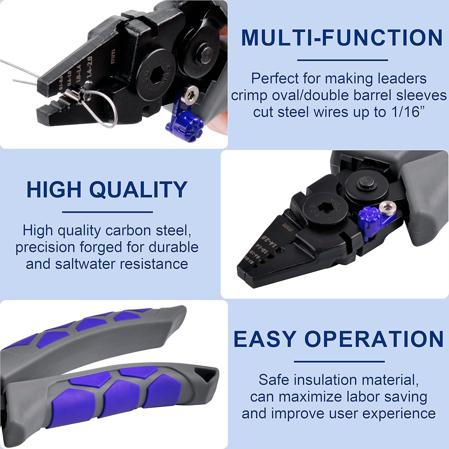 imageCrimping Tool Pliers with Cutter Portable Wire Crimper Tool EffortSaving Fishing Crimping Pliers High Carbon Steel Fishing Pliers Wire Cutters Terminal Wire Crimp Tool