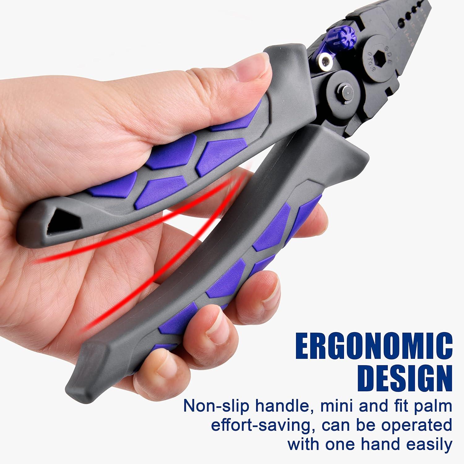 imageCrimping Tool Pliers with Cutter Portable Wire Crimper Tool EffortSaving Fishing Crimping Pliers High Carbon Steel Fishing Pliers Wire Cutters Terminal Wire Crimp Tool