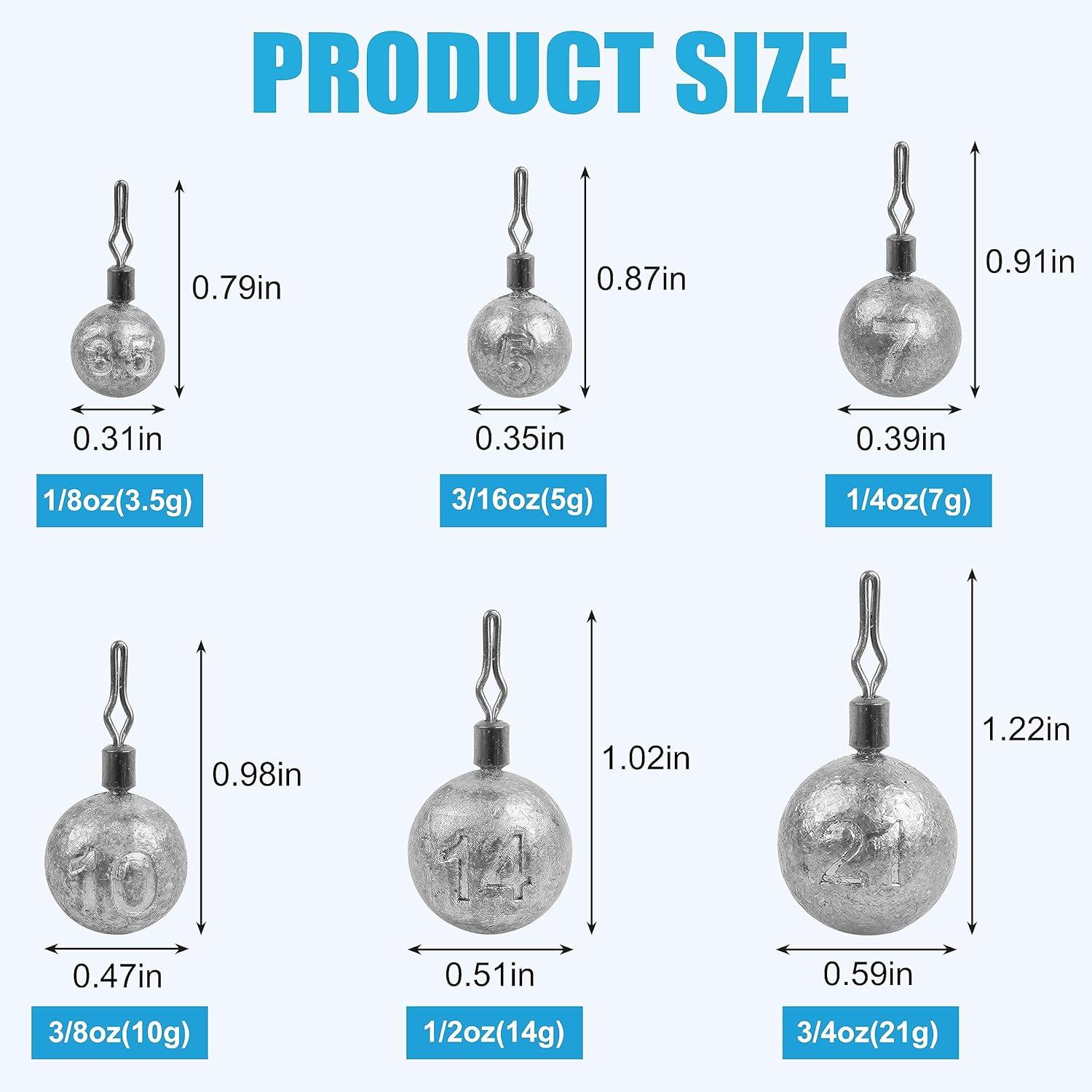 imageDrop Shot Weights Fishing Sinkers for Bass Fishing Skinny Sinkers with Barrel Swivels Drop Shot Rig Weights for Freshwater Saltwater12oz14g30pcs