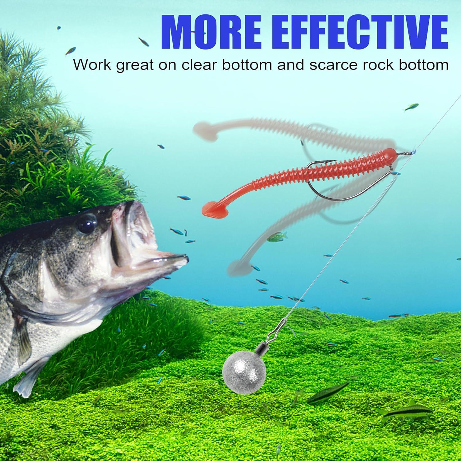 imageDrop Shot Weights Fishing Sinkers for Bass Fishing Skinny Sinkers with Barrel Swivels Drop Shot Rig Weights for Freshwater Saltwater38oz10g30pcs