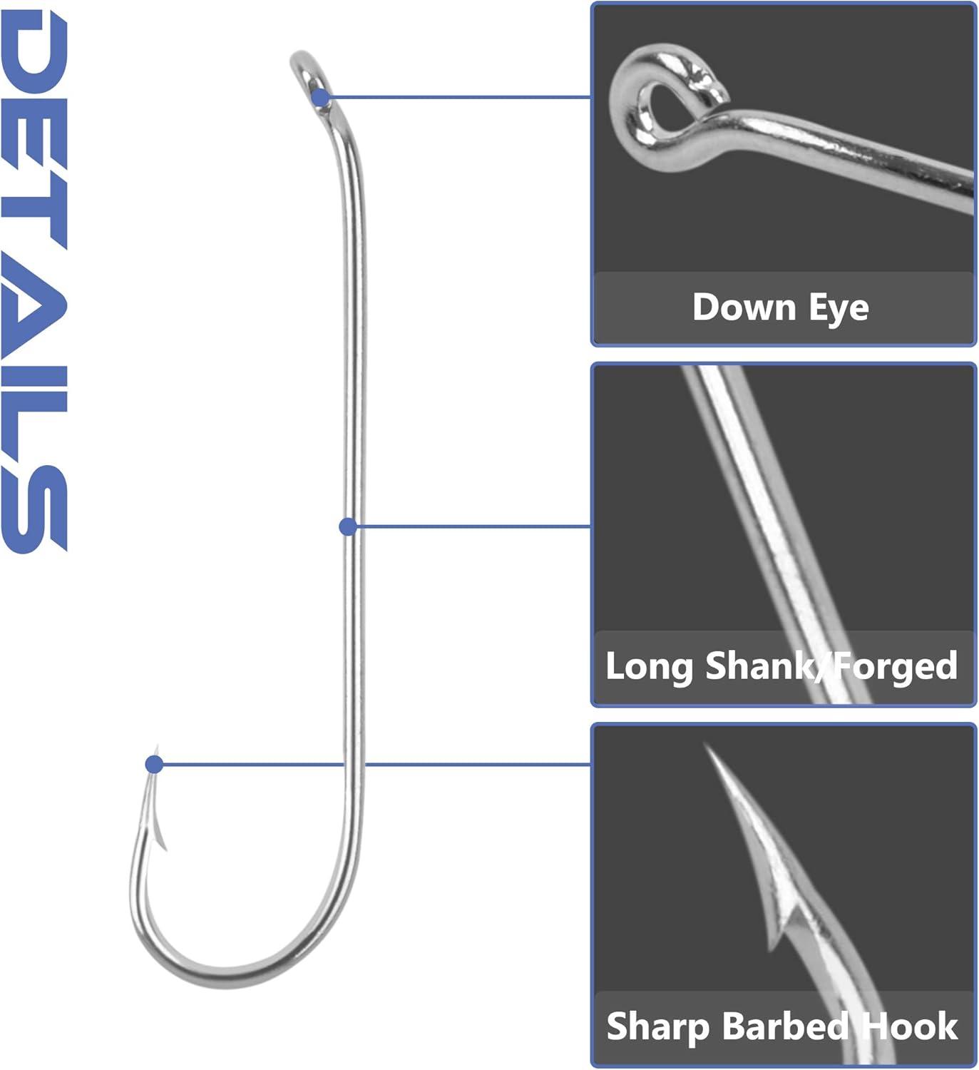 imageFly Tying Fishing Hooks Set 500pcs Barbed Streamer Hooks High Carbon Steel Aberdeen Hooks Long Shank Jig Nymph Hook Dry Fly Hooks Fishing Tackle Box