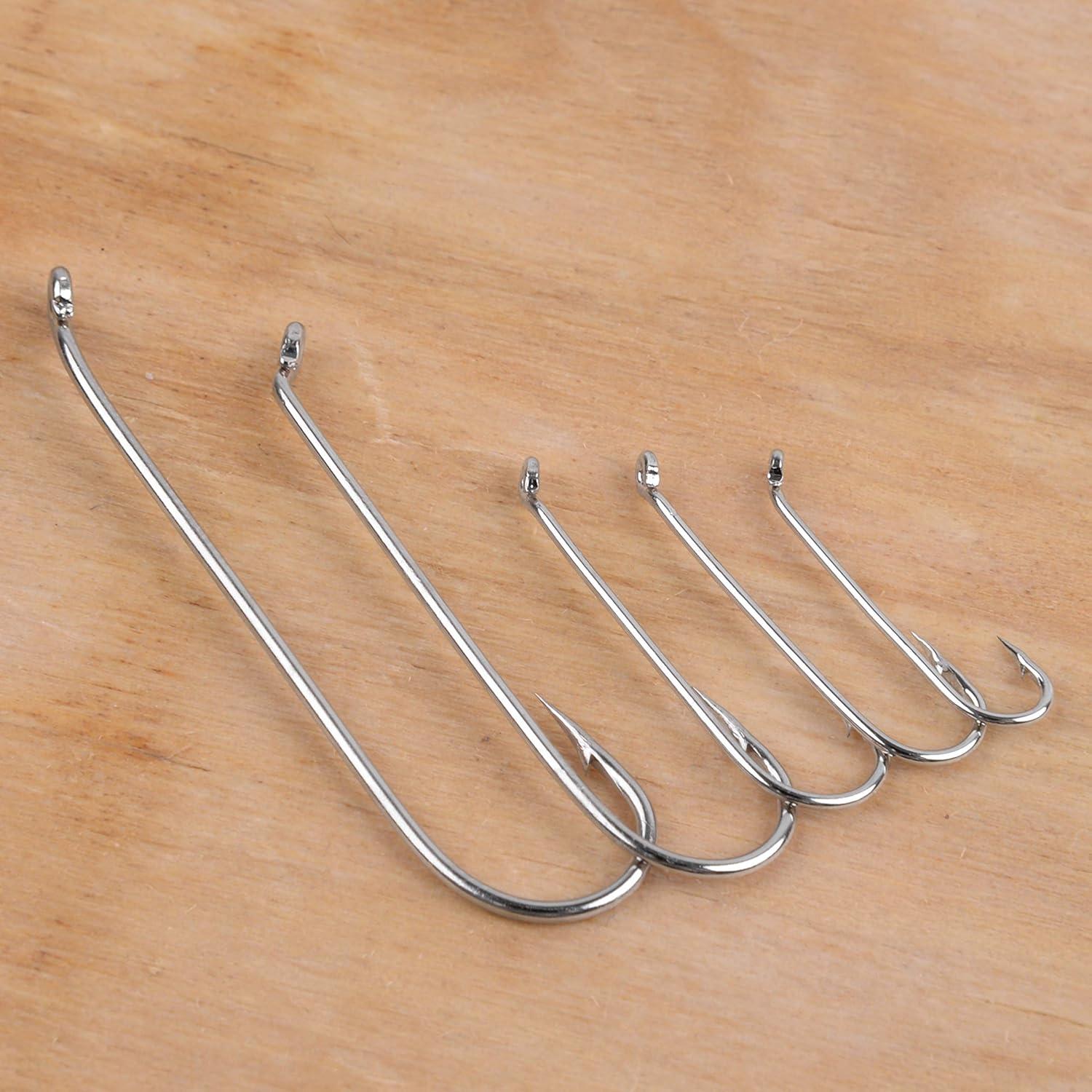 imageFly Tying Fishing Hooks Set 500pcs Barbed Streamer Hooks High Carbon Steel Aberdeen Hooks Long Shank Jig Nymph Hook Dry Fly Hooks Fishing Tackle Box