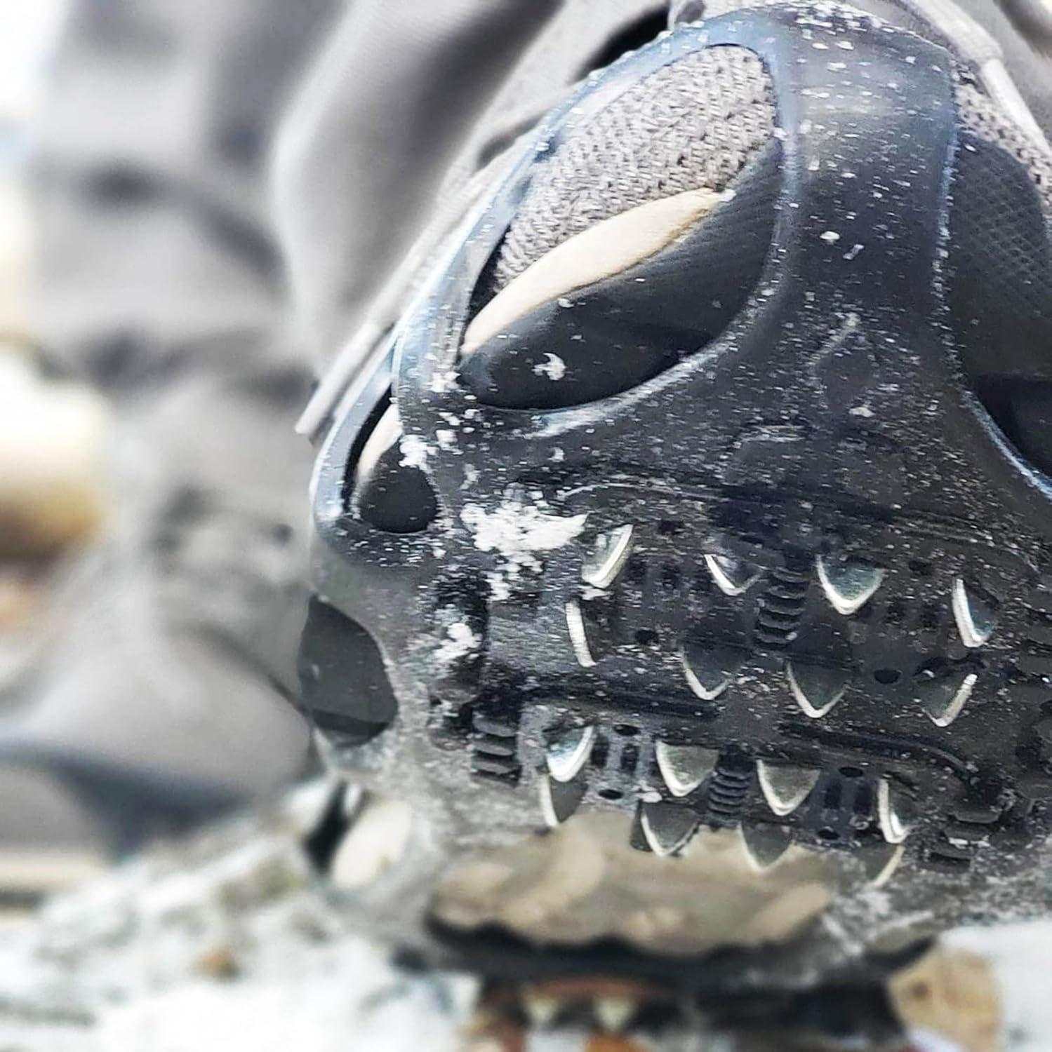 imageIce Cleats Crampons for Shoes and Boots Anti Slip Snow Cleats Ice Shoes Grippers 24 Studs Crampons for Hiking Boots Women Men Ice Fishing Winter Walking JoggingMedium 557 men7585 women