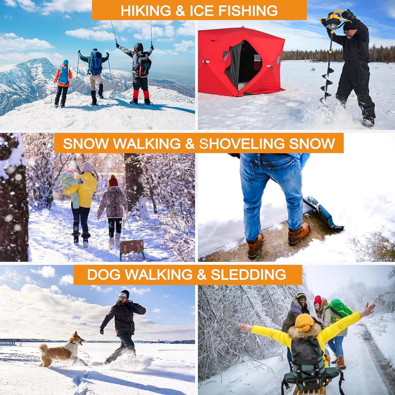 imageIce Cleats for Shoes and Boots Walk Traction Snow Cleats Crampons Anti Slip 11 Studs Ice Shoes Grippers for Women Men Ice Fishing Walking on Snow IceMedium 5585 Men 710 Women