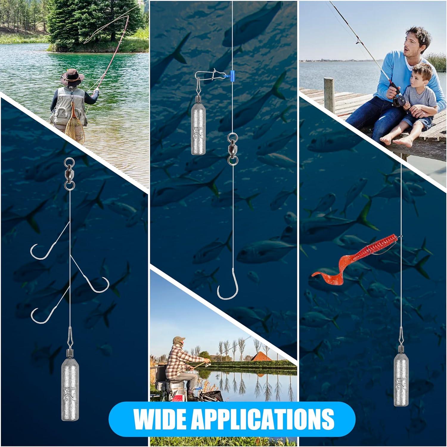 imageOROOTL Drop Shot Weights Fishing Sinkers 30pcs Pencil Skinny Sinkers Kit Drop Shot Rig Weight with Barrel Swivel for Bass Fishing Freshwater SaltwaterMixed Size30pcs