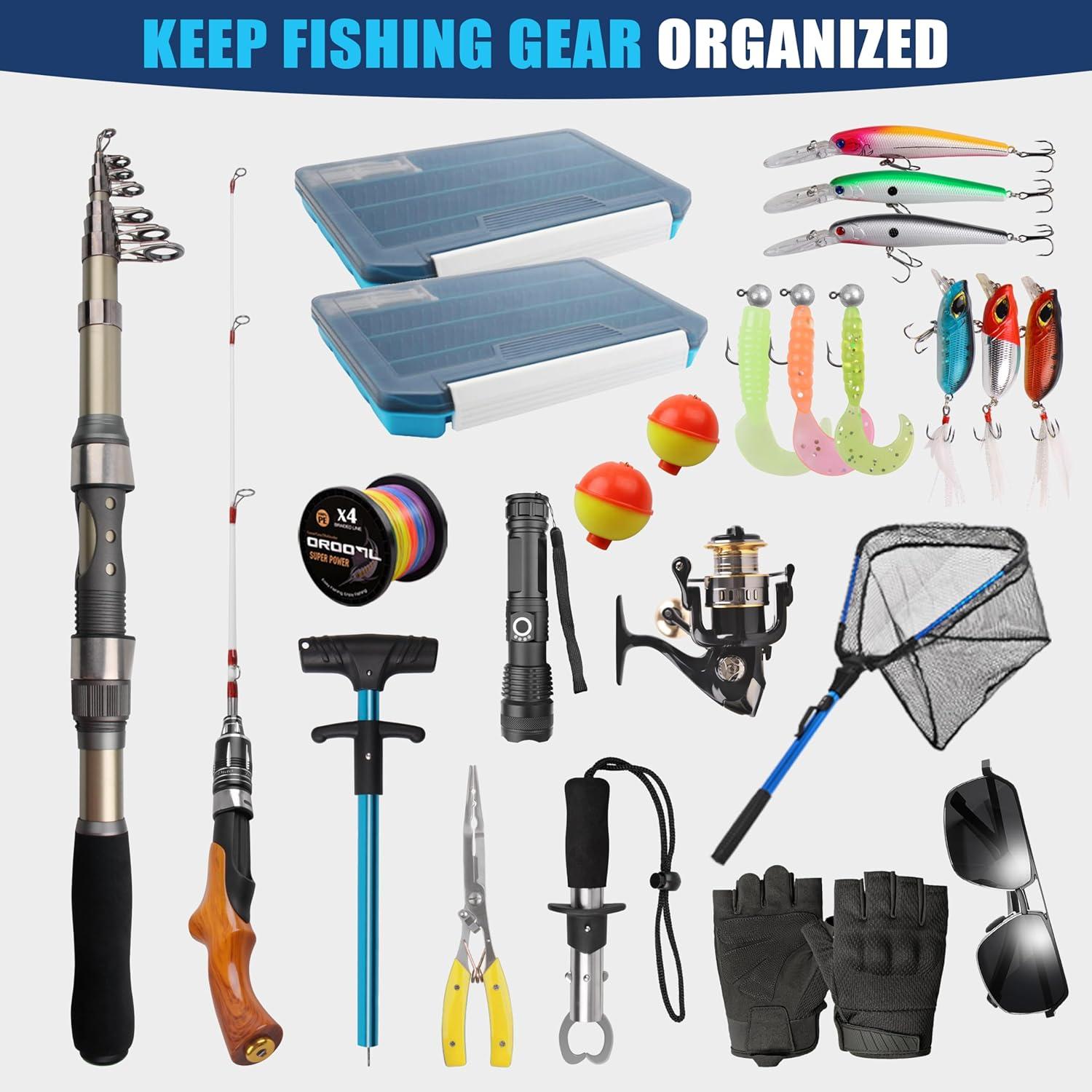 imageOROOTL Fishing Backpack Tackle Bag with Rod Holder Waterproof Fishing Sling Bag Storage Backpack Ideal Gifts for Men SmallSmall