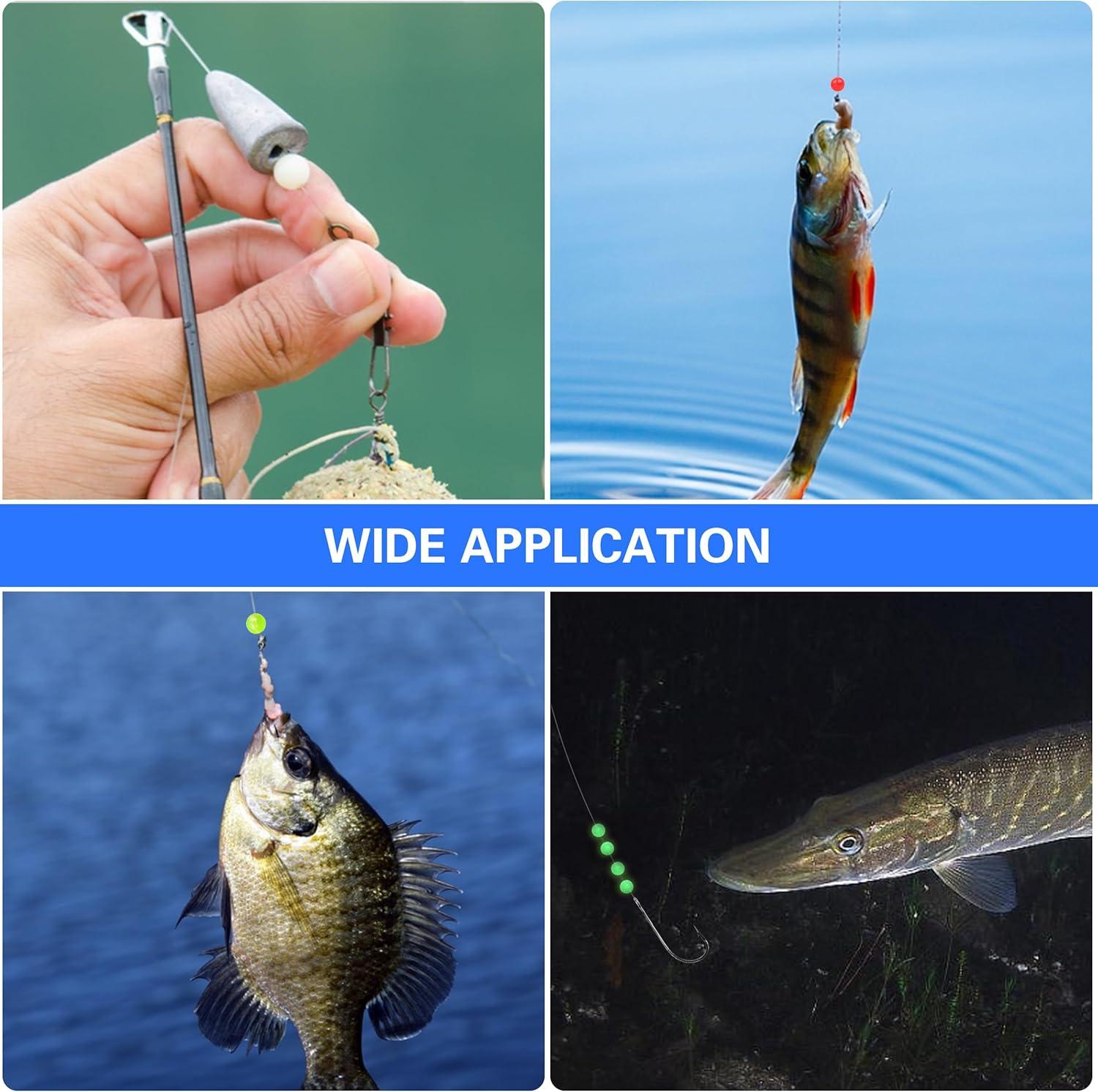 imageOROOTL Fishing Beads Saltwater Freshwater 1000pcs 5mm Fishing Line Beads Assortment Kit Glow Fish Beads Hard Plastic Fishing Rig Beads Set