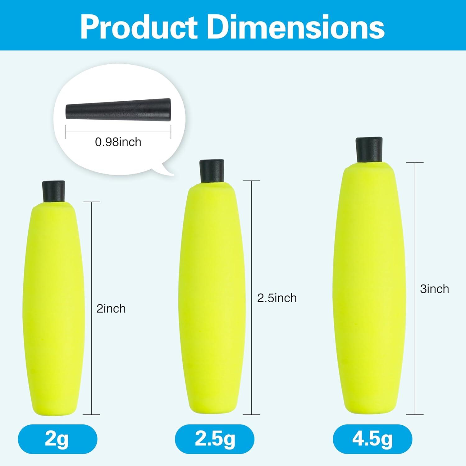 imageOROOTL Fishing Bobbers Floats for Catfish Peg Floats for Catfishing Cigar Foam Slip Fishing Bobbers for Santee Rig Catfish Freshwater Saltwater 2in 25in 3inYellow30pcs