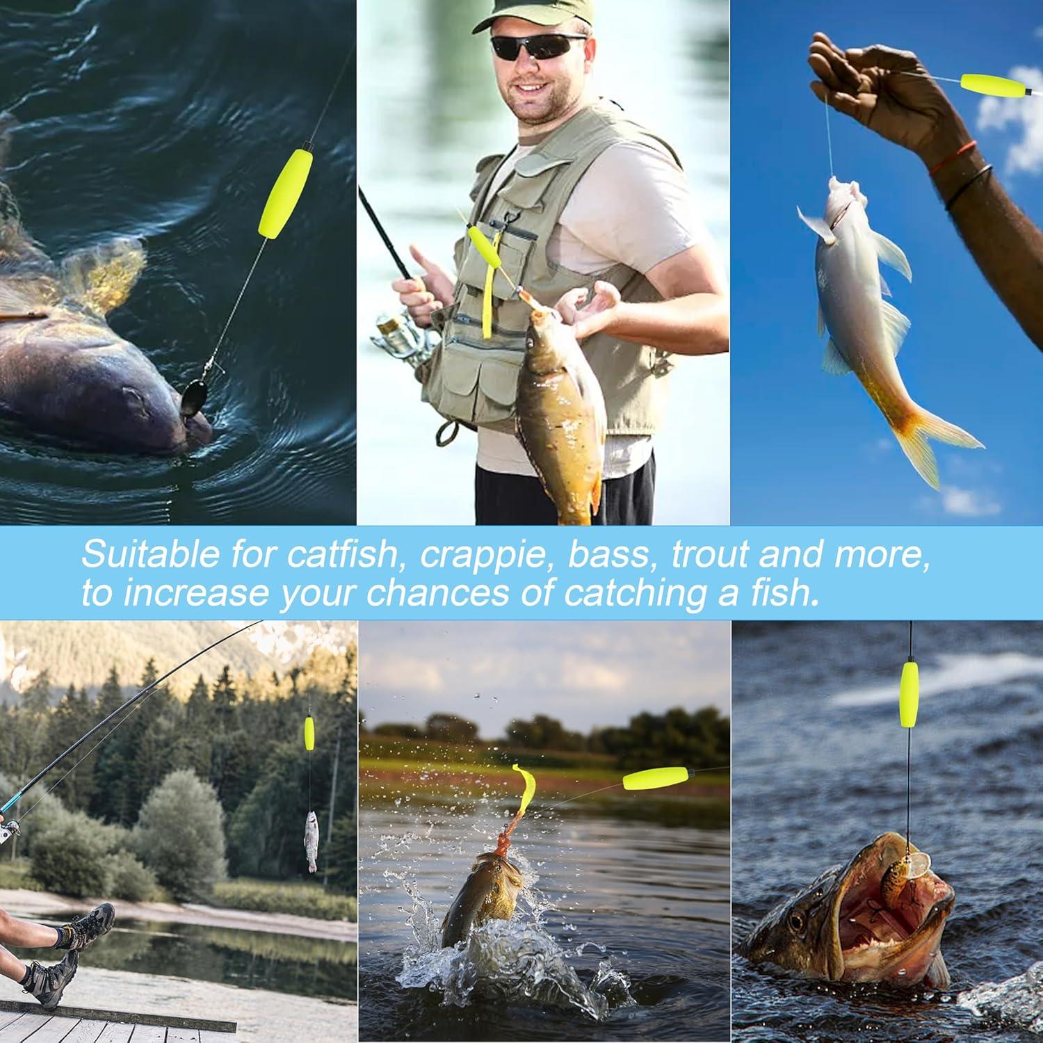 imageOROOTL Fishing Bobbers Floats for Catfish Peg Floats for Catfishing Cigar Foam Slip Fishing Bobbers for Santee Rig Catfish Freshwater Saltwater 2in 25in 3inYellow30pcs