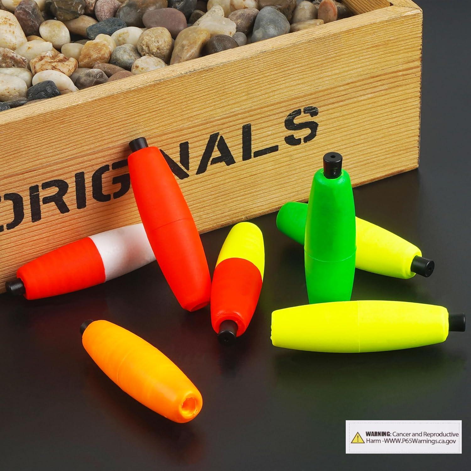 imageOROOTL Fishing Bobbers Floats for Catfish Peg Floats for Catfishing Cigar Foam Slip Fishing Bobbers for Santee Rig Catfish Freshwater Saltwater 2in 25in 3inGreen Yellow30pcs