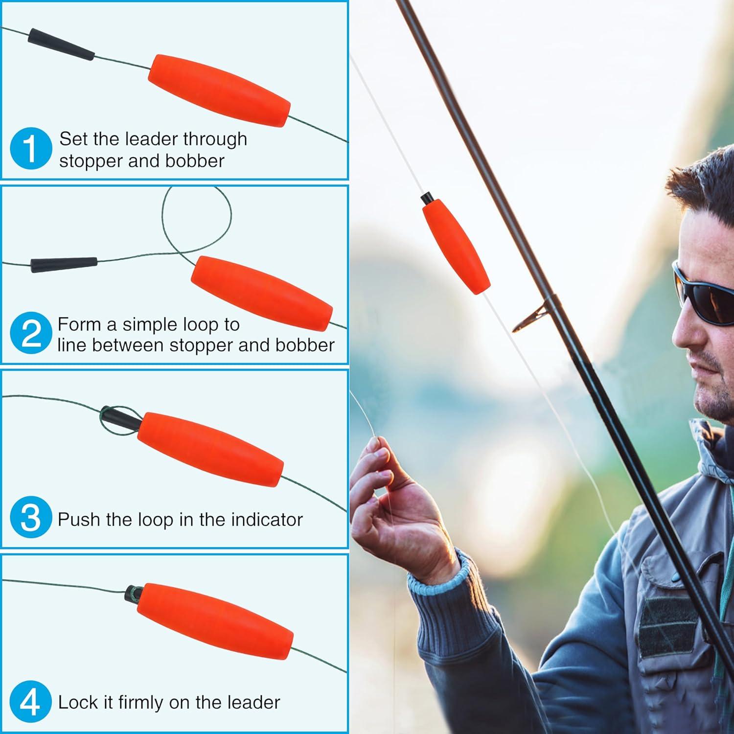 imageOROOTL Fishing Bobbers Floats for Catfish Peg Floats for Catfishing Cigar Foam Slip Fishing Bobbers for Santee Rig Catfish Freshwater Saltwater 2in 25in 3inRed30pcs