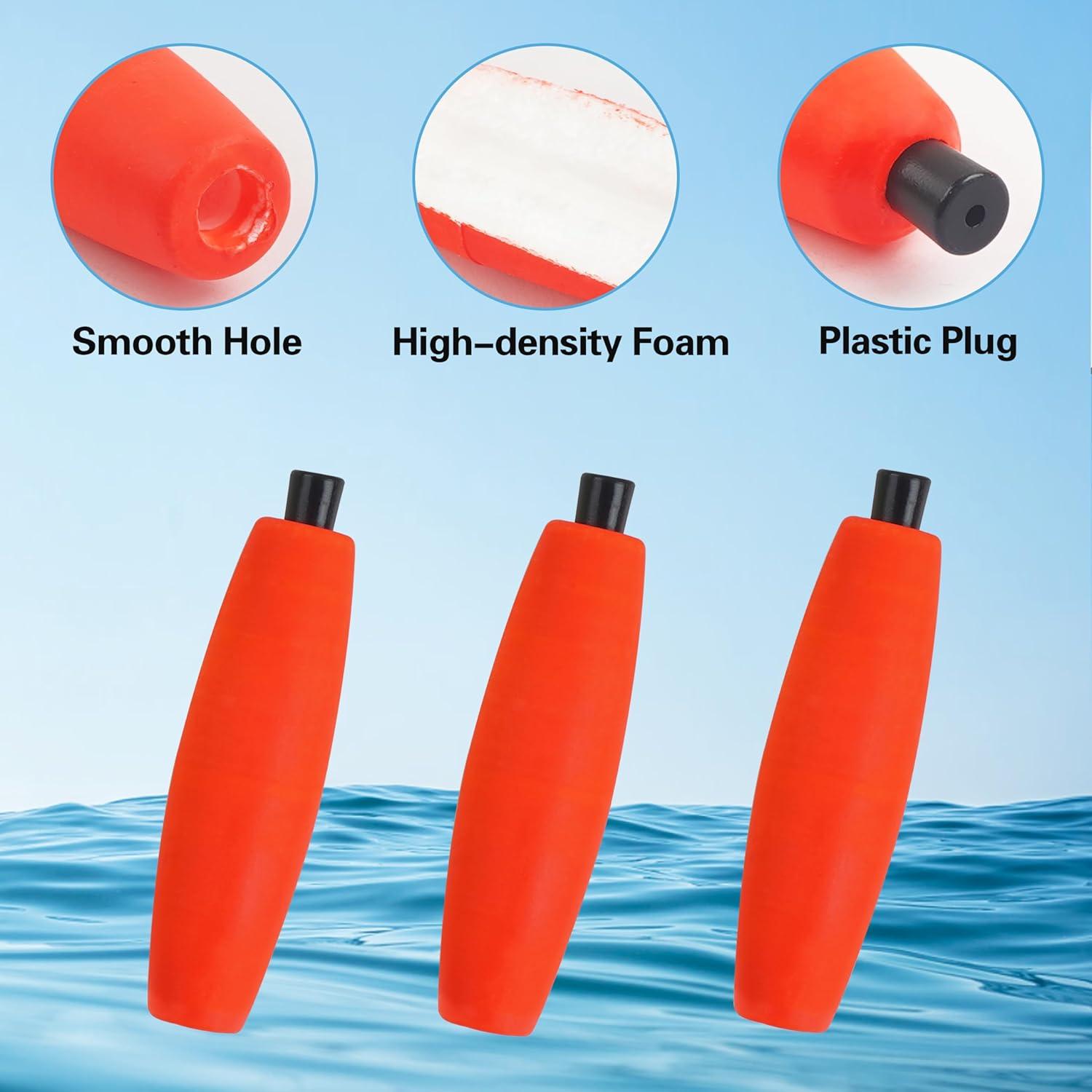 imageOROOTL Fishing Bobbers Floats for Catfish Peg Floats for Catfishing Cigar Foam Slip Fishing Bobbers for Santee Rig Catfish Freshwater Saltwater 2in 25in 3inMix 4 Colors40pcs