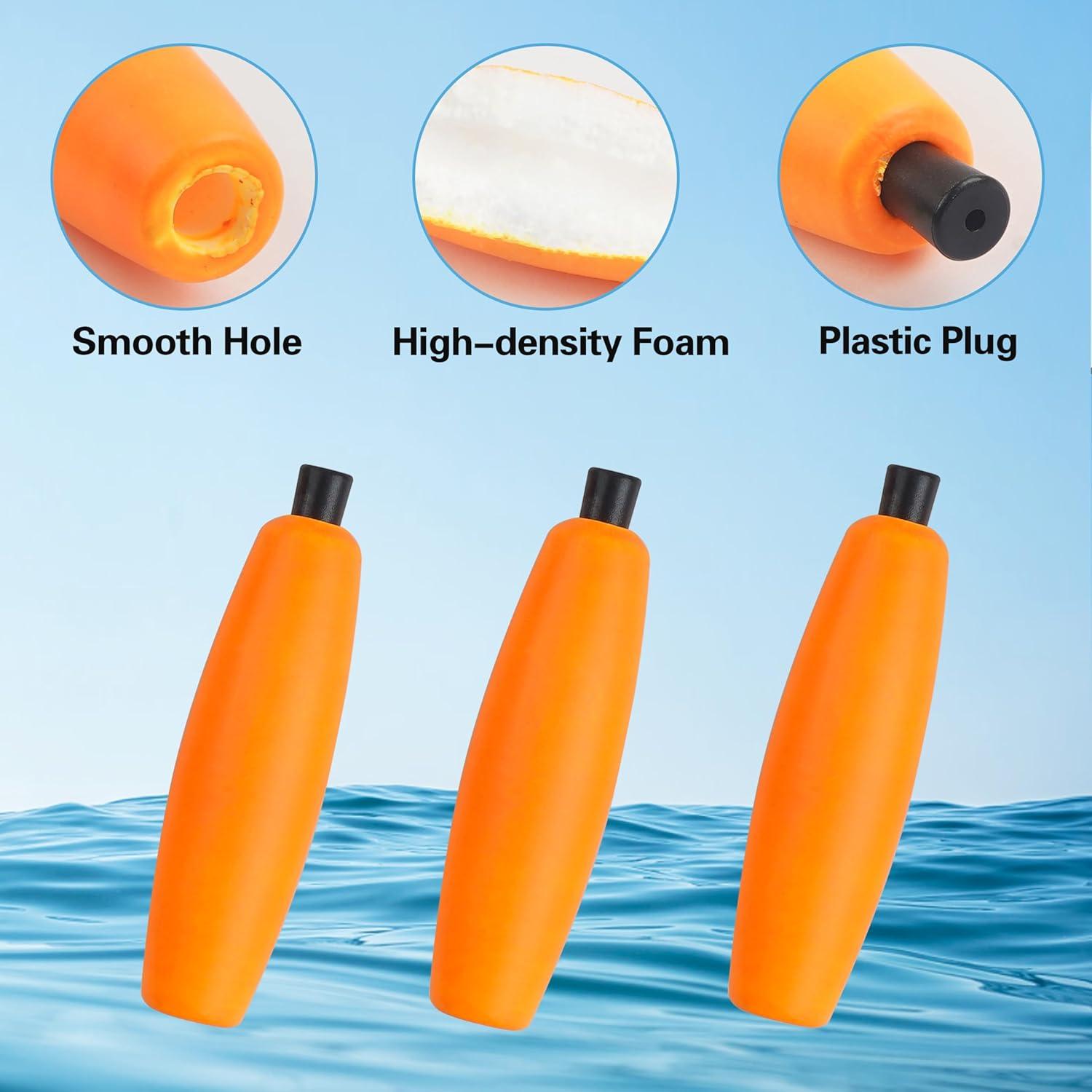 imageOROOTL Fishing Bobbers Floats for Catfish Peg Floats for Catfishing Cigar Foam Slip Fishing Bobbers for Santee Rig Catfish Freshwater Saltwater 2in 25in 3inMix 4 Colors40pcs