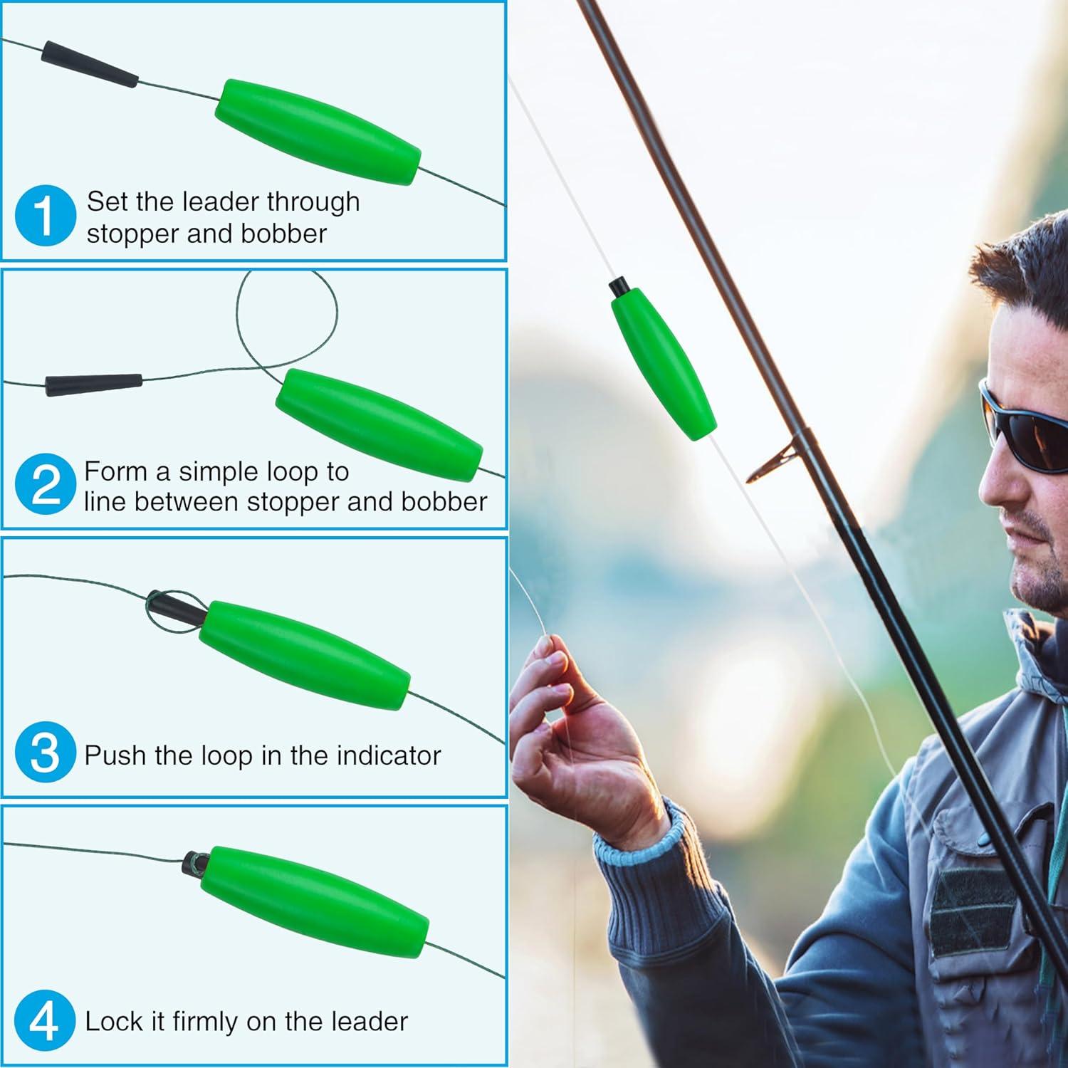 imageOROOTL Fishing Bobbers Floats for Catfish Peg Floats for Catfishing Cigar Foam Slip Fishing Bobbers for Santee Rig Catfish Freshwater Saltwater 2in 25in 3inGreen30pcs