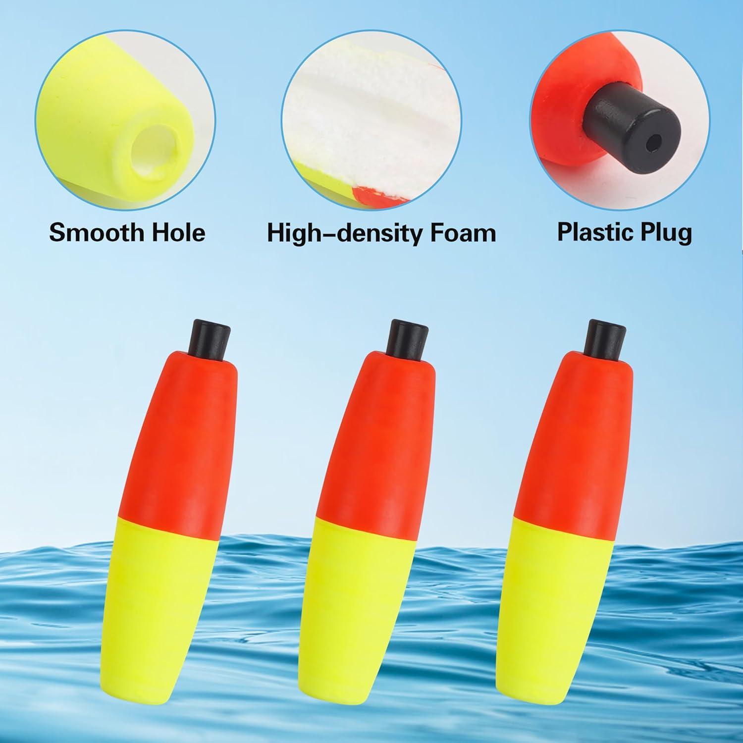 imageOROOTL Fishing Bobbers Floats for Catfish Peg Floats for Catfishing Cigar Foam Slip Fishing Bobbers for Santee Rig Catfish Freshwater Saltwater 2in 25in 3inMix 3 Colors30pcs