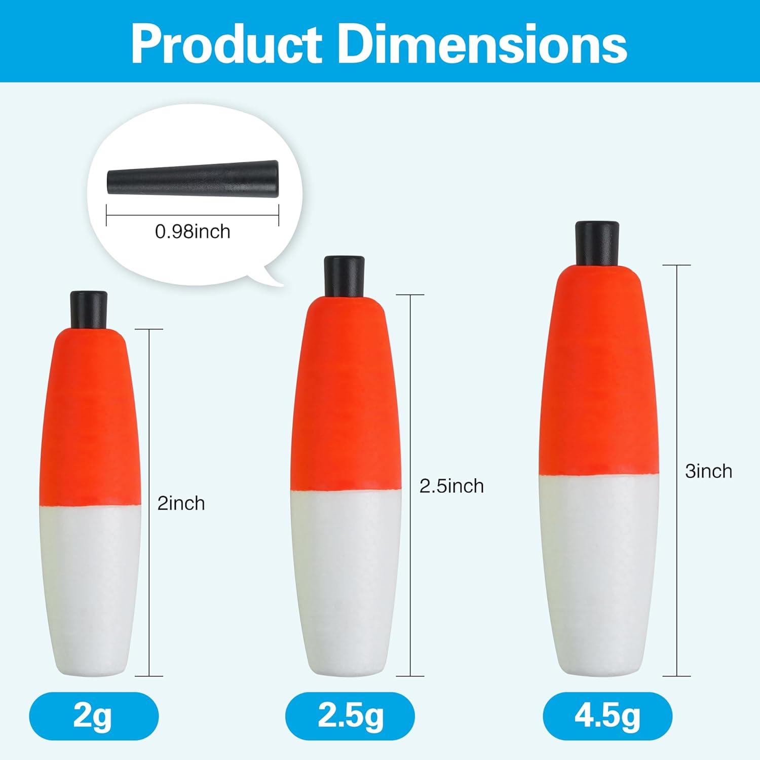 imageOROOTL Fishing Bobbers Floats for Catfish Peg Floats for Catfishing Cigar Foam Slip Fishing Bobbers for Santee Rig Catfish Freshwater Saltwater 2in 25in 3inRed White30pcs