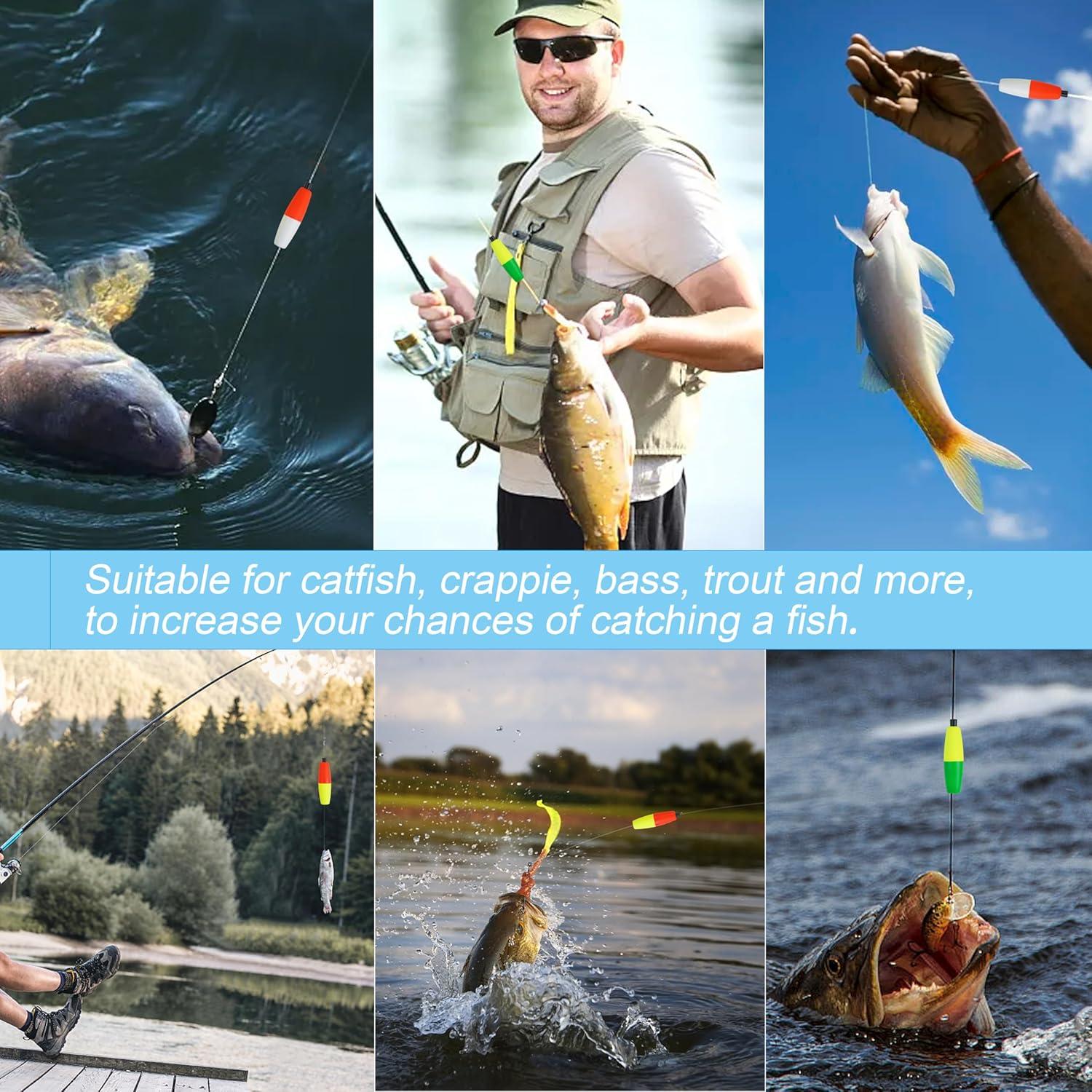 imageOROOTL Fishing Bobbers Floats for Catfish Peg Floats for Catfishing Cigar Foam Slip Fishing Bobbers for Santee Rig Catfish Freshwater Saltwater 2in 25in 3inMix 3 Colors30pcs