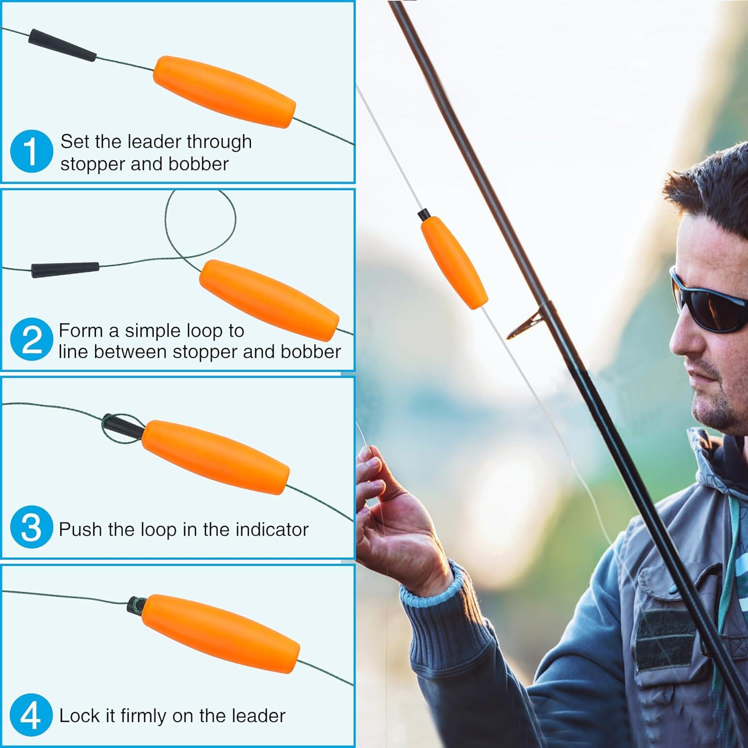 imageOROOTL Fishing Bobbers Floats for Catfish Peg Floats for Catfishing Cigar Foam Slip Fishing Bobbers for Santee Rig Catfish Freshwater Saltwater 2in 25in 3inOrange30pcs