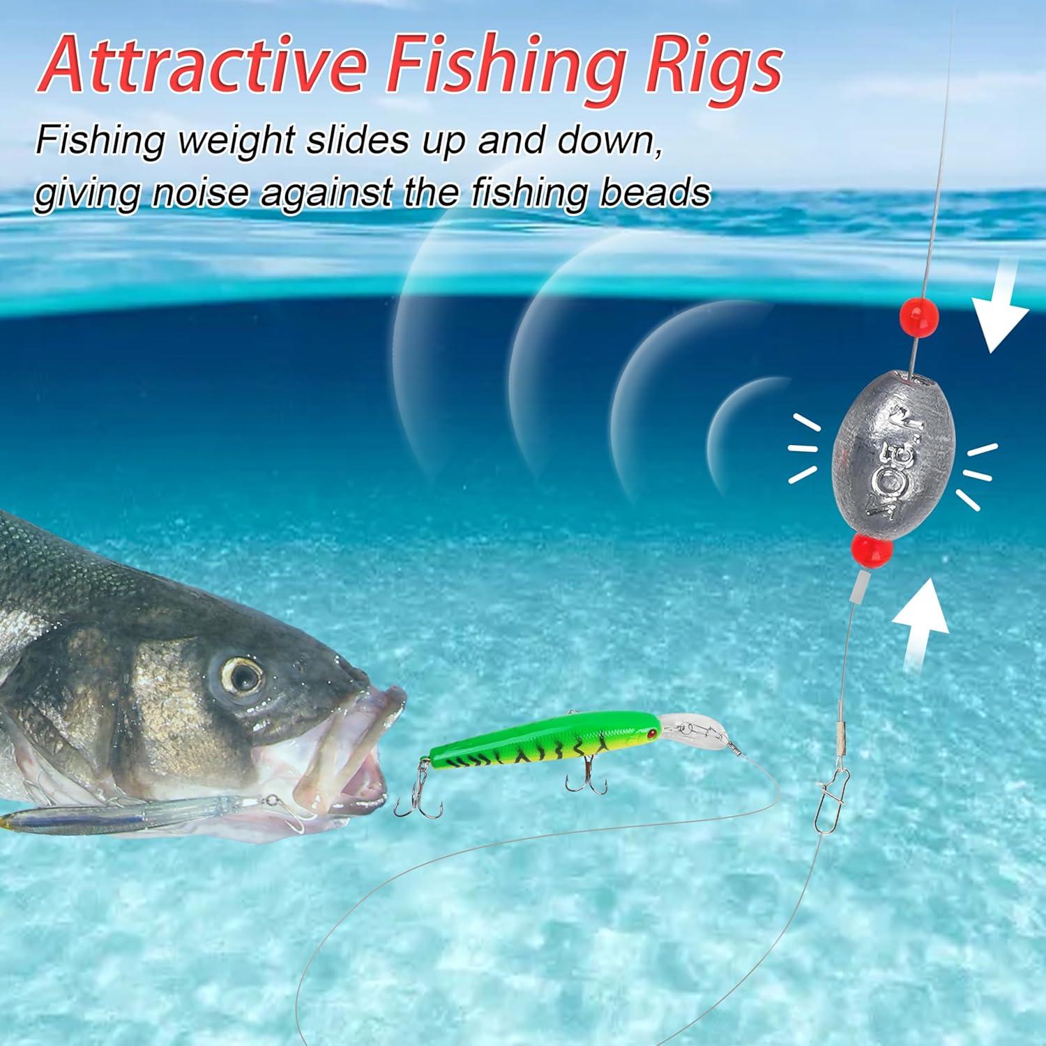 imageOROOTL Fishing Egg Sinkers Rigs 8pcs Fishing Rigs Wire Leader with Egg Weights Swivel Snap Catfish Flounder Rig for Saltwater Freshwater 12oz2oz12oz8pcs