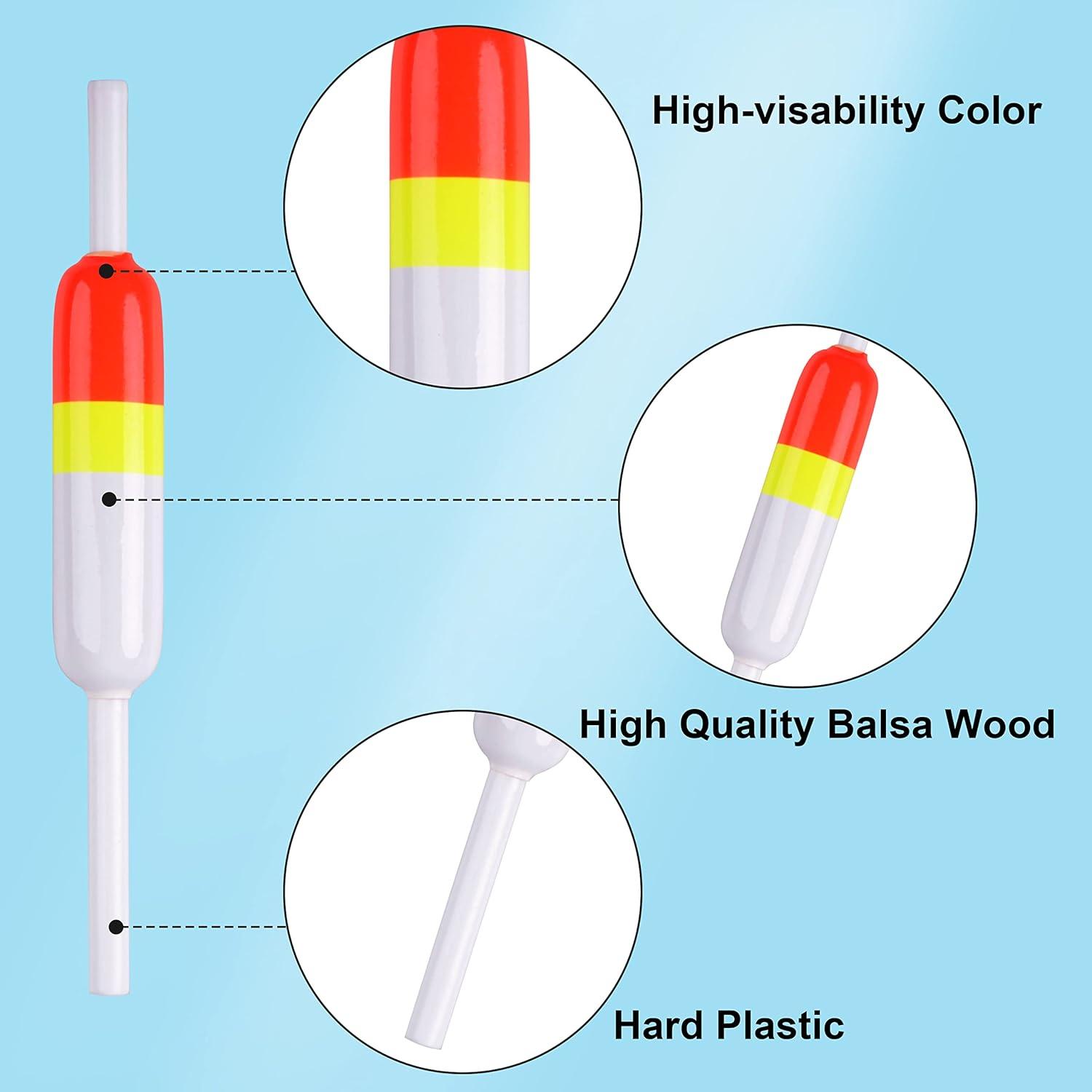 imageOROOTL Fishing Floats and Bobbers Wood Slip Bobbers for Fishing Balsa Floats Spring Slip Bobbers for Crappie Catfish Panfish Walleyes Fishing Tackle Accessories 10 Pack3g 244in059in5in 10pcs