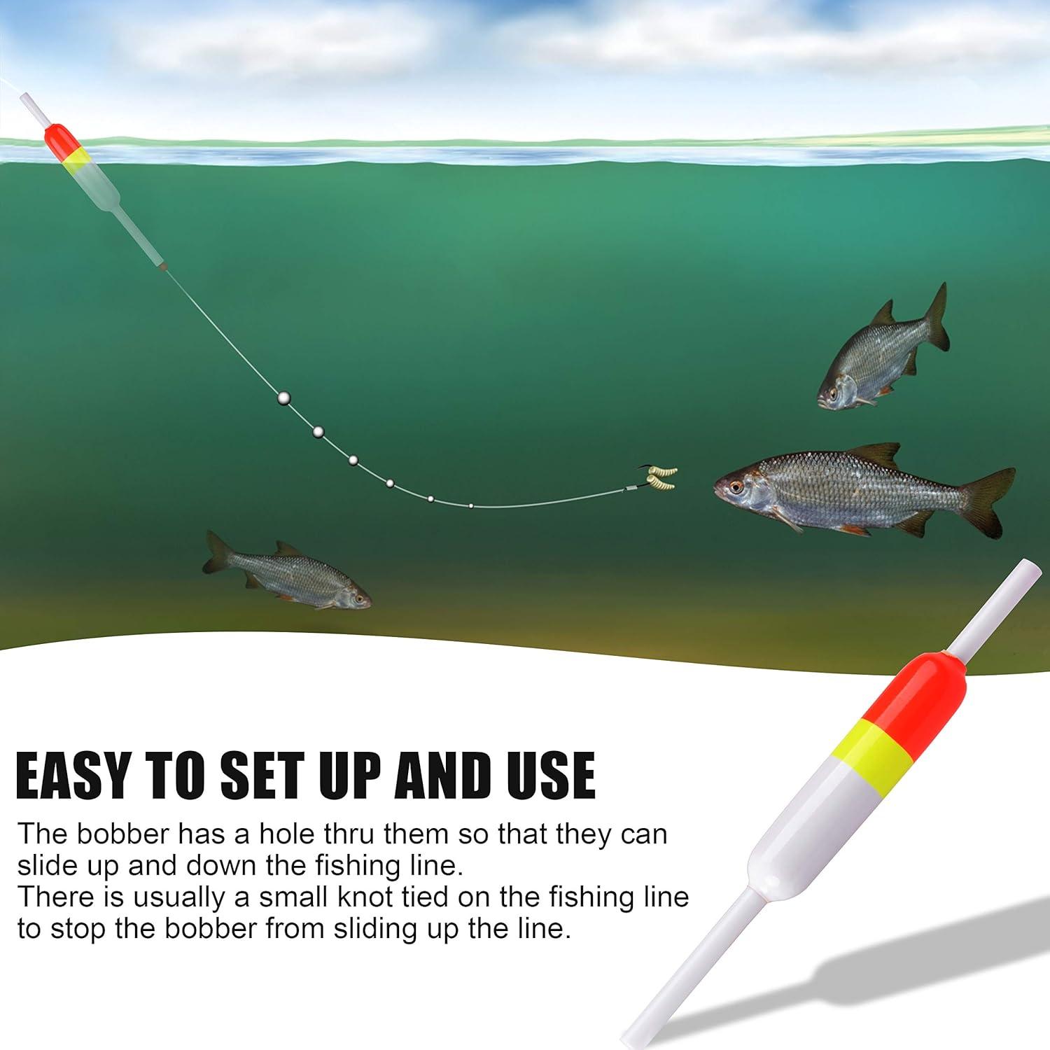 imageOROOTL Fishing Floats and Bobbers Wood Slip Bobbers for Fishing Balsa Floats Spring Slip Bobbers for Crappie Catfish Panfish Walleyes Fishing Tackle Accessories 10 Pack3g 244in059in5in 10pcs