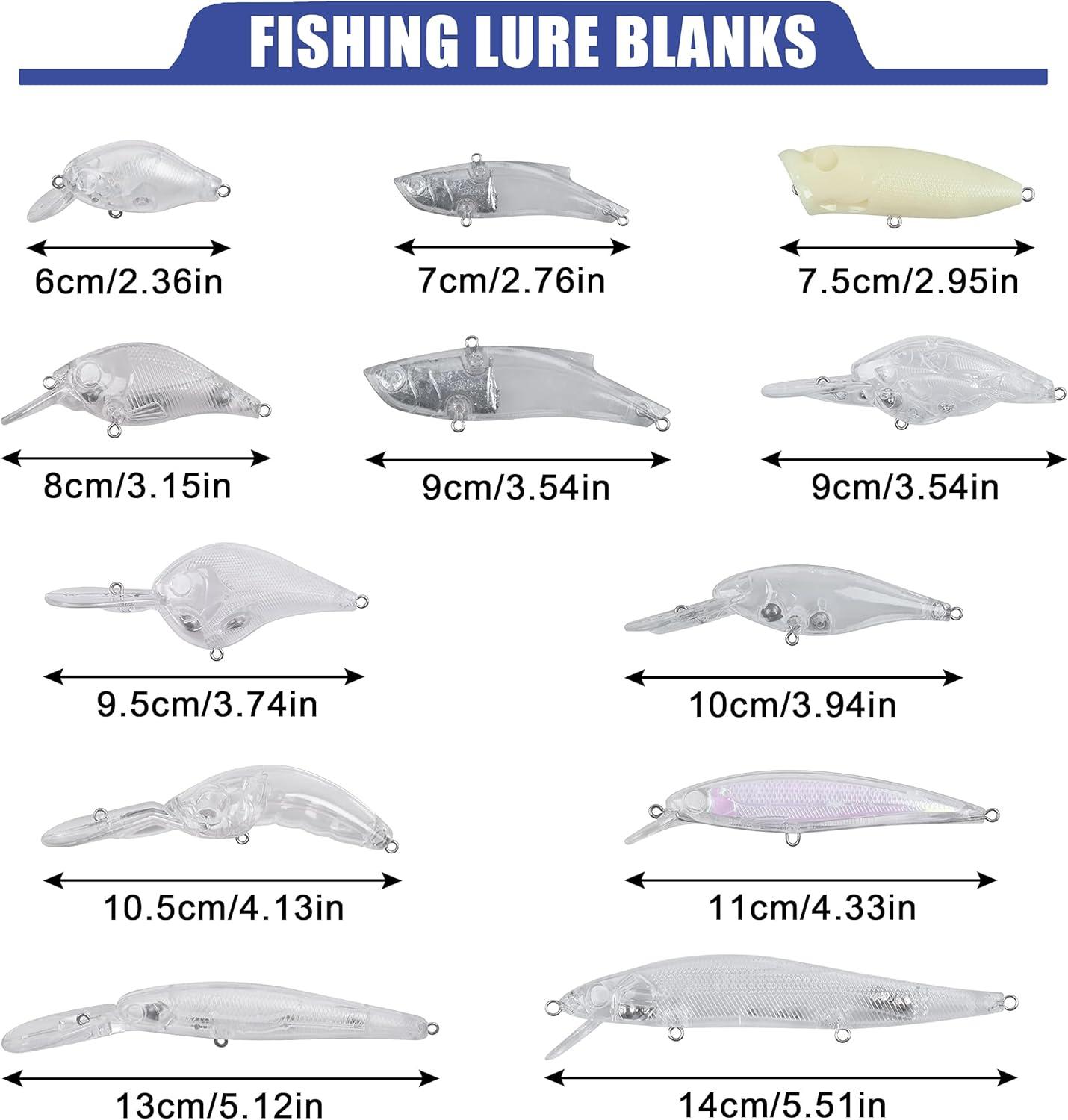 imageOROOTL Fishing Lure Making Kit 166pcs DIY Fishing Lure Making Supplies Unpainted Fishing Baits Blanks Eyes Stickers Treble Hooks Make Your Own Fishing Lures