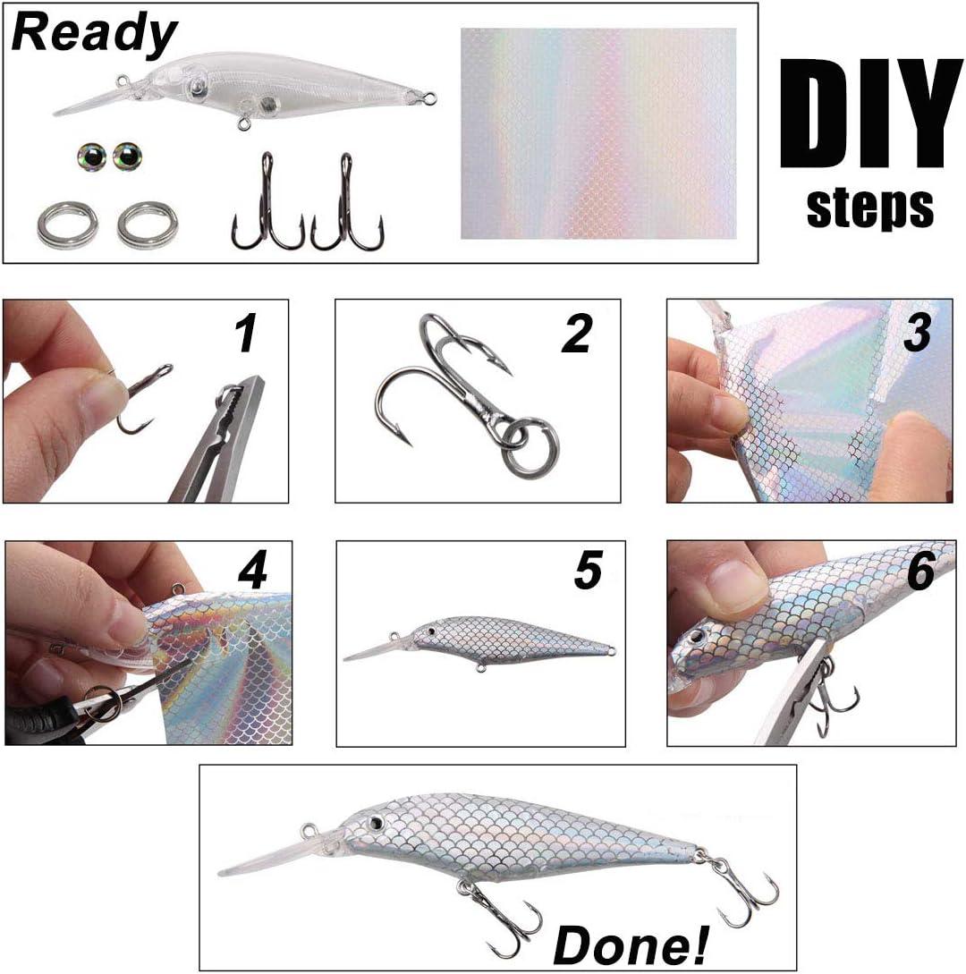 imageOROOTL Fishing Lure Making Kit 166pcs DIY Fishing Lure Making Supplies Unpainted Fishing Baits Blanks Eyes Stickers Treble Hooks Make Your Own Fishing Lures