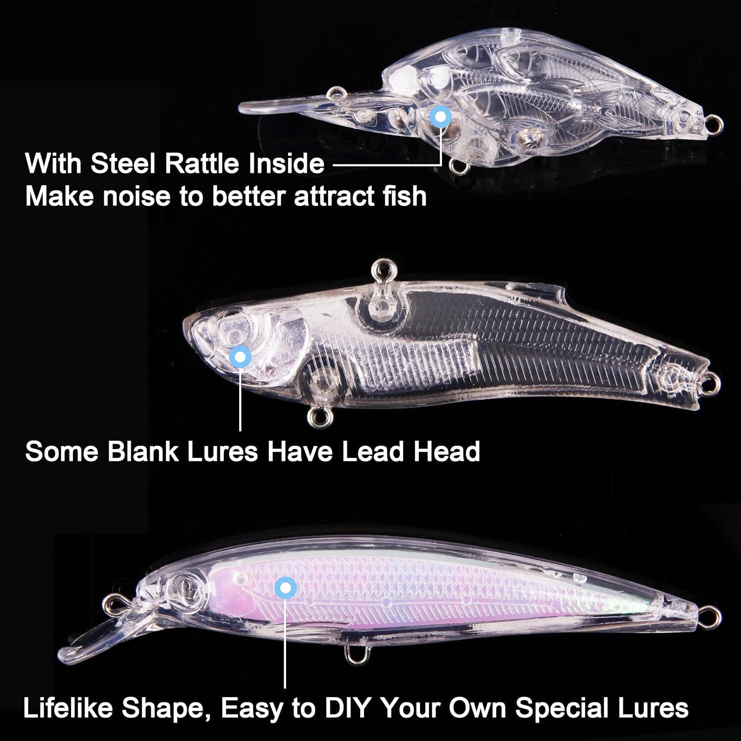 imageOROOTL Fishing Lure Making Kit 166pcs DIY Fishing Lure Making Supplies Unpainted Fishing Baits Blanks Eyes Stickers Treble Hooks Make Your Own Fishing Lures