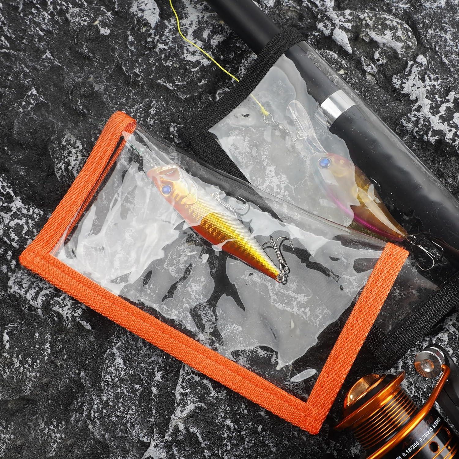 imageOROOTL Fishing Lure Wraps Hook Covers 512 Packs Fishing Lure Covers for Rod Durable Clear PVC Treble Hook Cover Bait Storage Protector Keep Safe from Sharp HooksOrangem38x75pcs