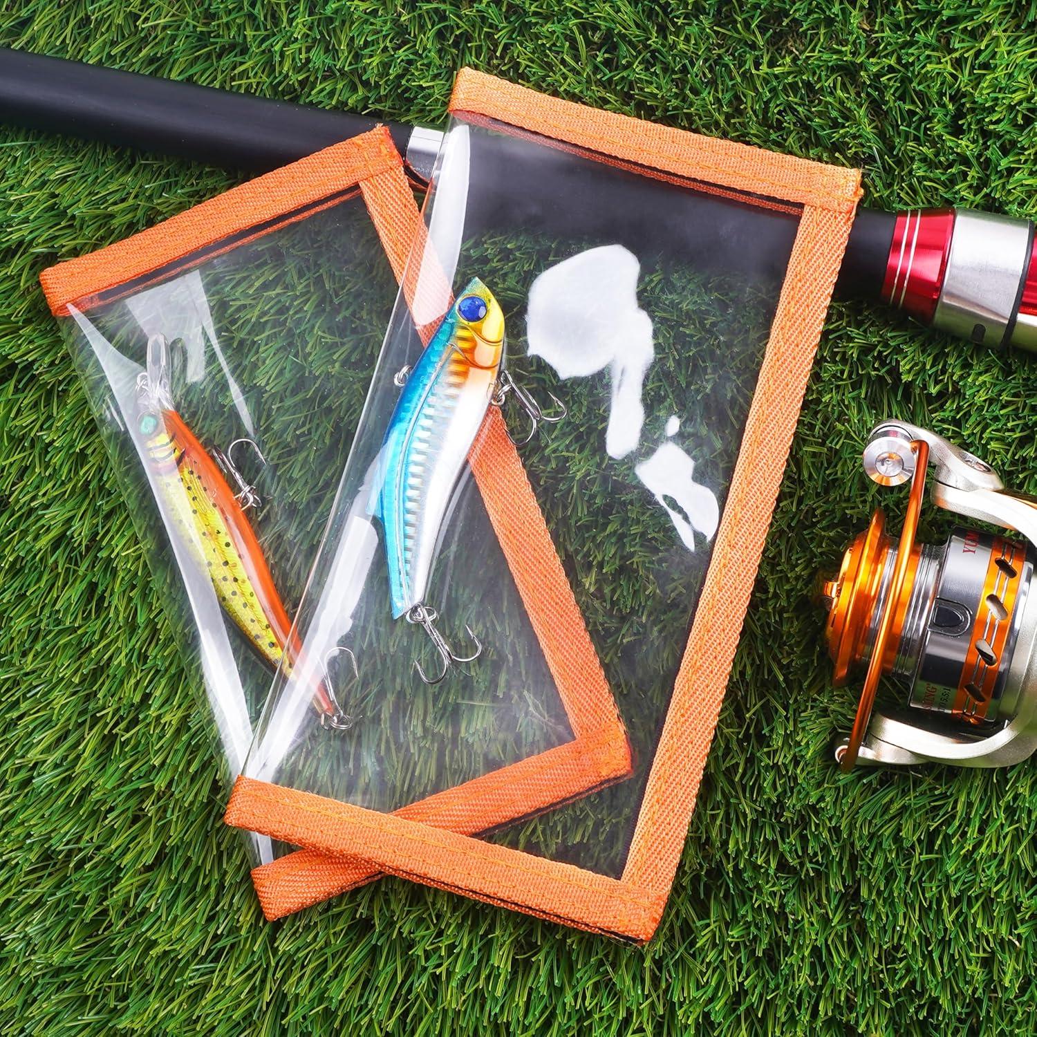 imageOROOTL Fishing Lure Wraps Hook Covers 512 Packs Fishing Lure Covers for Rod Durable Clear PVC Treble Hook Cover Bait Storage Protector Keep Safe from Sharp HooksOrangem38x75pcs