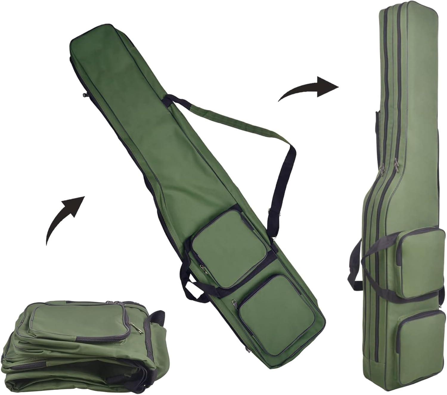 imageOROOTL Fishing Pole Bag 427ft Fishing Rod Case Organizer Portable Fishing Rod Bag Large Capacity Fishing Tackle Storage Bag Travel Case Fishing Gift for Men