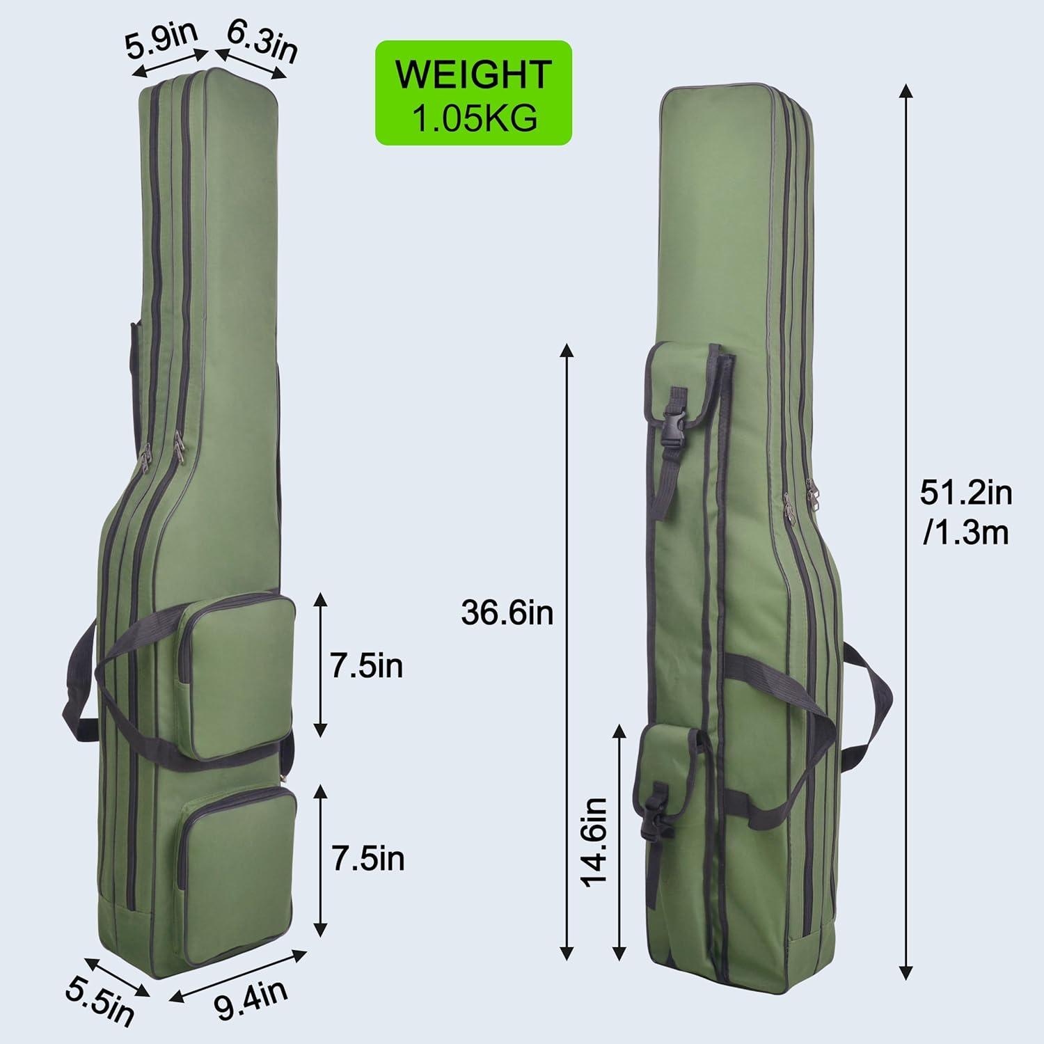 imageOROOTL Fishing Pole Bag 427ft Fishing Rod Case Organizer Portable Fishing Rod Bag Large Capacity Fishing Tackle Storage Bag Travel Case Fishing Gift for Men