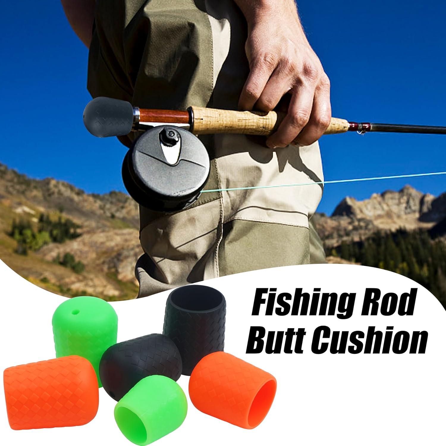 imageOROOTL Fishing Rod Butt Cushion Fishing Rod Seat Cushions Silicone Fishing Rod Butt End Cap Fishing Rod Protector Fishing Pole Holder Fishing Accessories LMSBlack9pcs