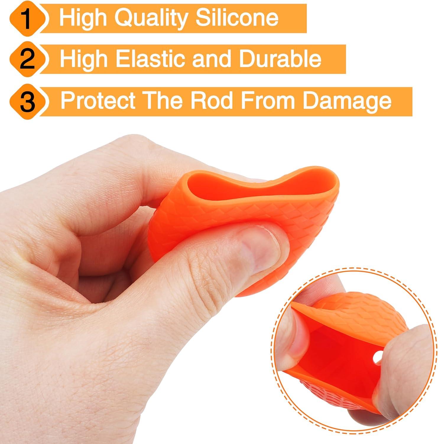 imageOROOTL Fishing Rod Butt Cushion Fishing Rod Seat Cushions Silicone Fishing Rod Butt End Cap Fishing Rod Protector Fishing Pole Holder Fishing Accessories LMSOrange9pcs