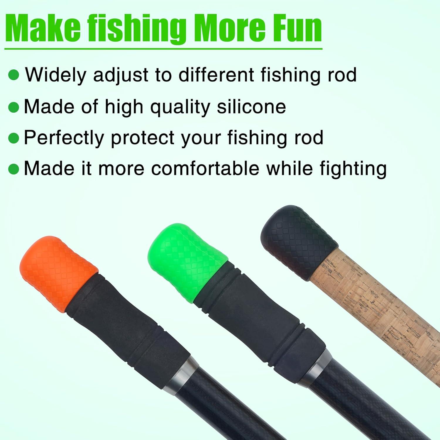 imageOROOTL Fishing Rod Butt Cushion Fishing Rod Seat Cushions Silicone Fishing Rod Butt End Cap Fishing Rod Protector Fishing Pole Holder Fishing Accessories LMSGreen9pcs