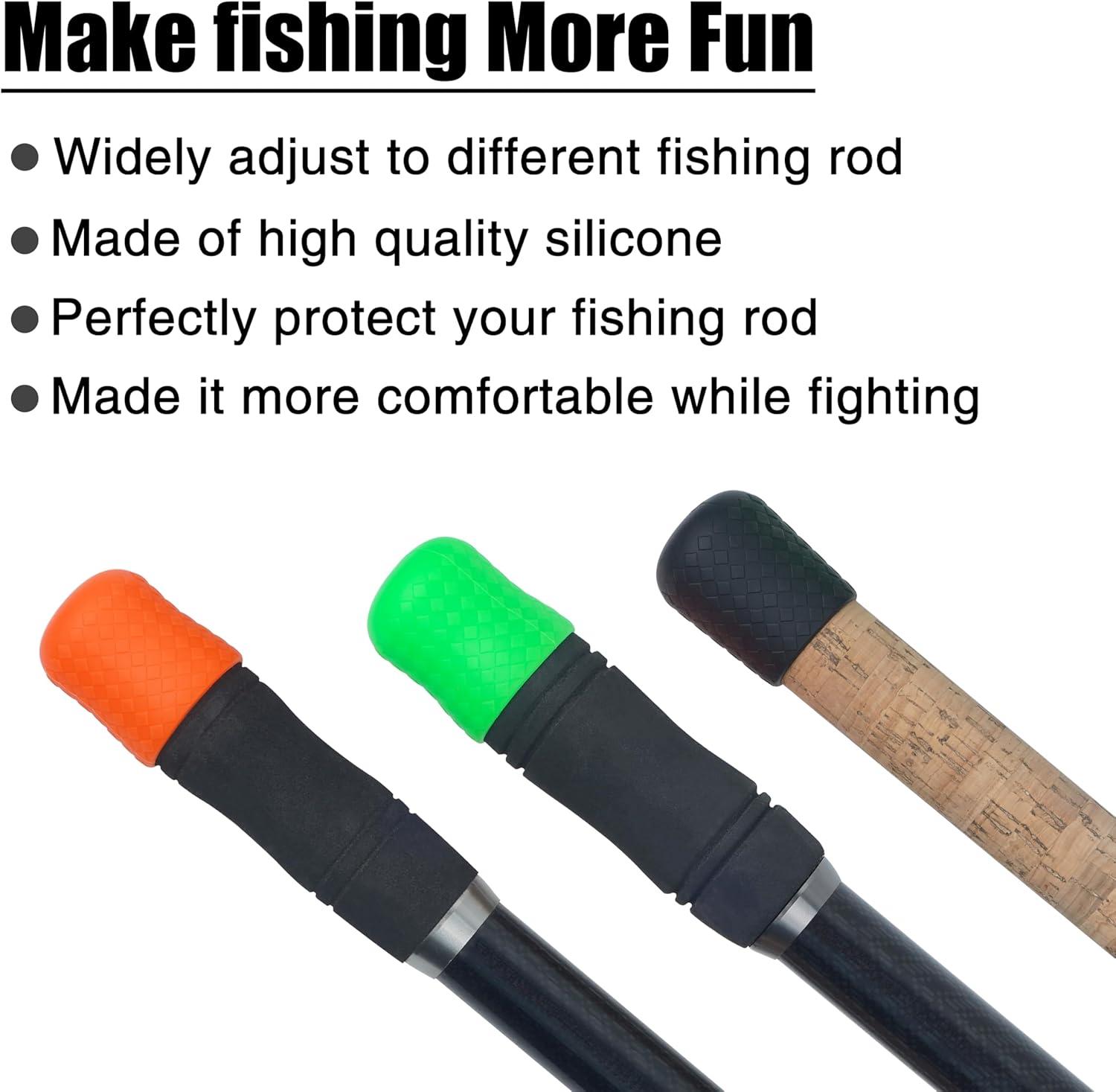 imageOROOTL Fishing Rod Butt Cushion Fishing Rod Seat Cushions Silicone Fishing Rod Butt End Cap Fishing Rod Protector Fishing Pole Holder Fishing Accessories LMSBlack9pcs