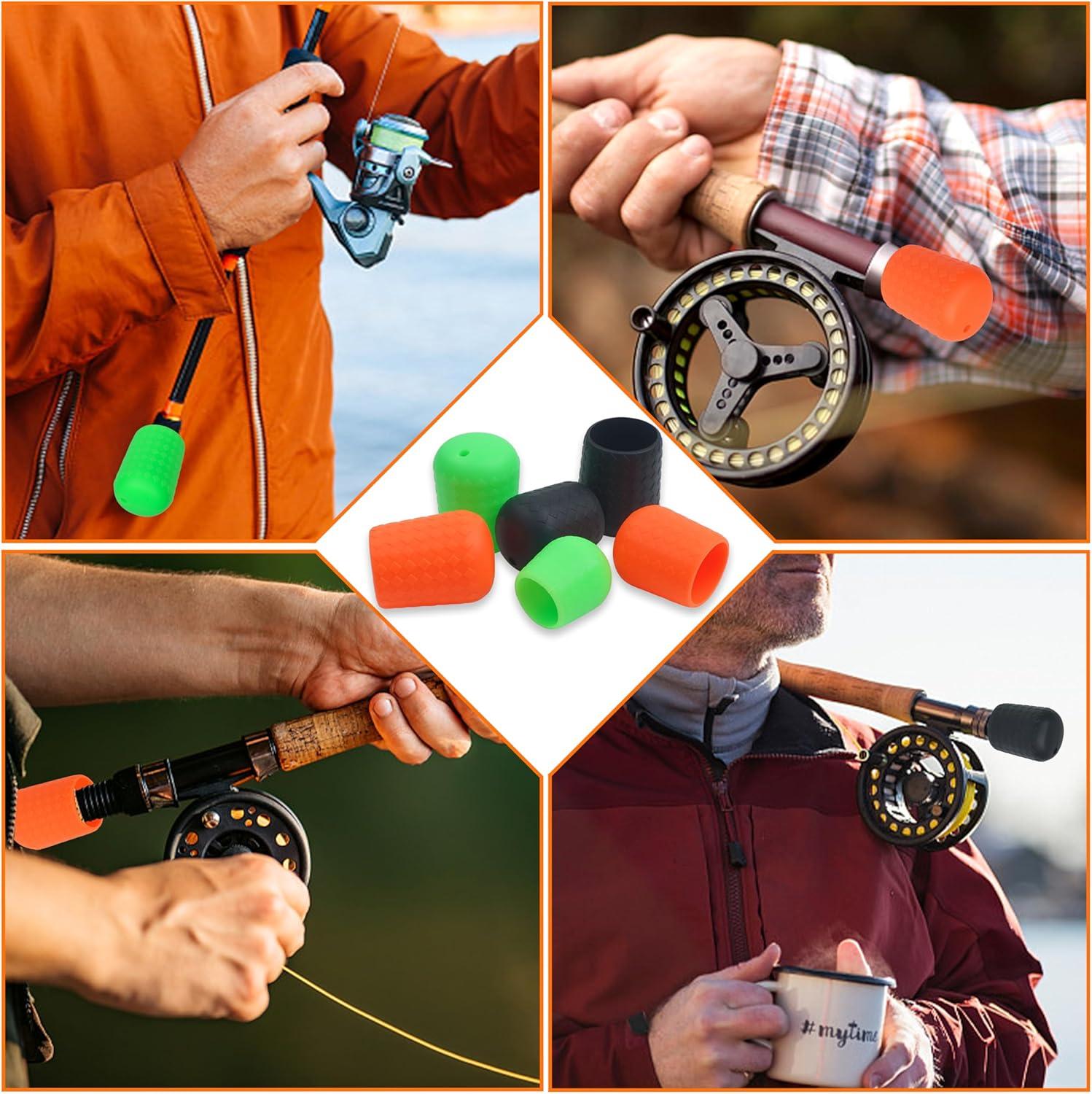imageOROOTL Fishing Rod Butt Cushion Fishing Rod Seat Cushions Silicone Fishing Rod Butt End Cap Fishing Rod Protector Fishing Pole Holder Fishing Accessories LMSOrange9pcs