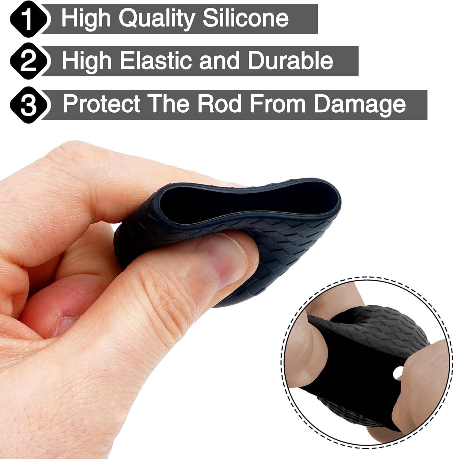 imageOROOTL Fishing Rod Butt Cushion Fishing Rod Seat Cushions Silicone Fishing Rod Butt End Cap Fishing Rod Protector Fishing Pole Holder Fishing Accessories LMSBlack9pcs