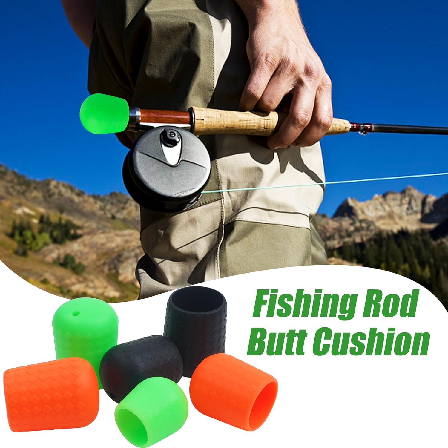 imageOROOTL Fishing Rod Butt Cushion Fishing Rod Seat Cushions Silicone Fishing Rod Butt End Cap Fishing Rod Protector Fishing Pole Holder Fishing Accessories LMSGreen9pcs