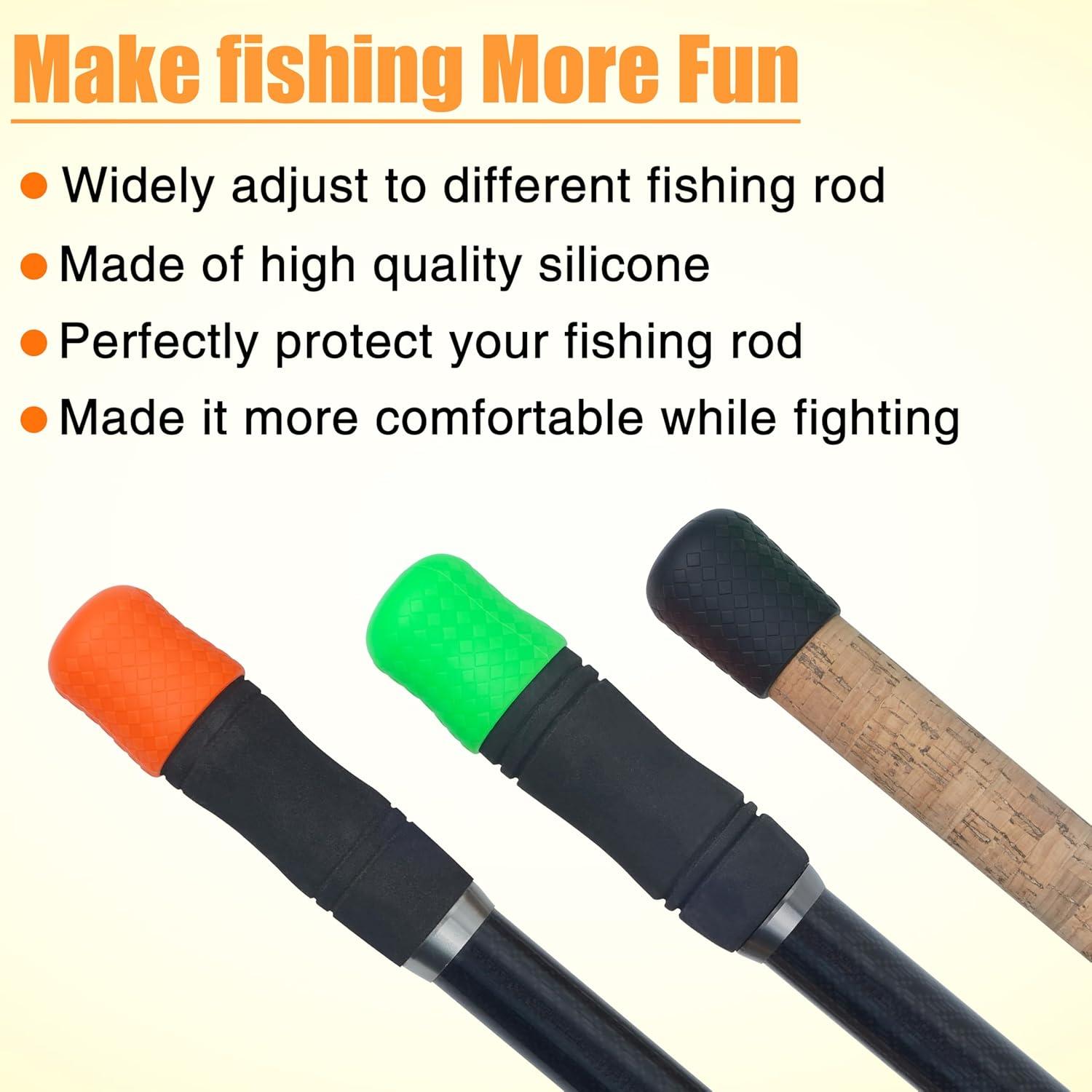 imageOROOTL Fishing Rod Butt Cushion Fishing Rod Seat Cushions Silicone Fishing Rod Butt End Cap Fishing Rod Protector Fishing Pole Holder Fishing Accessories LMSMix 3 colors9pcs