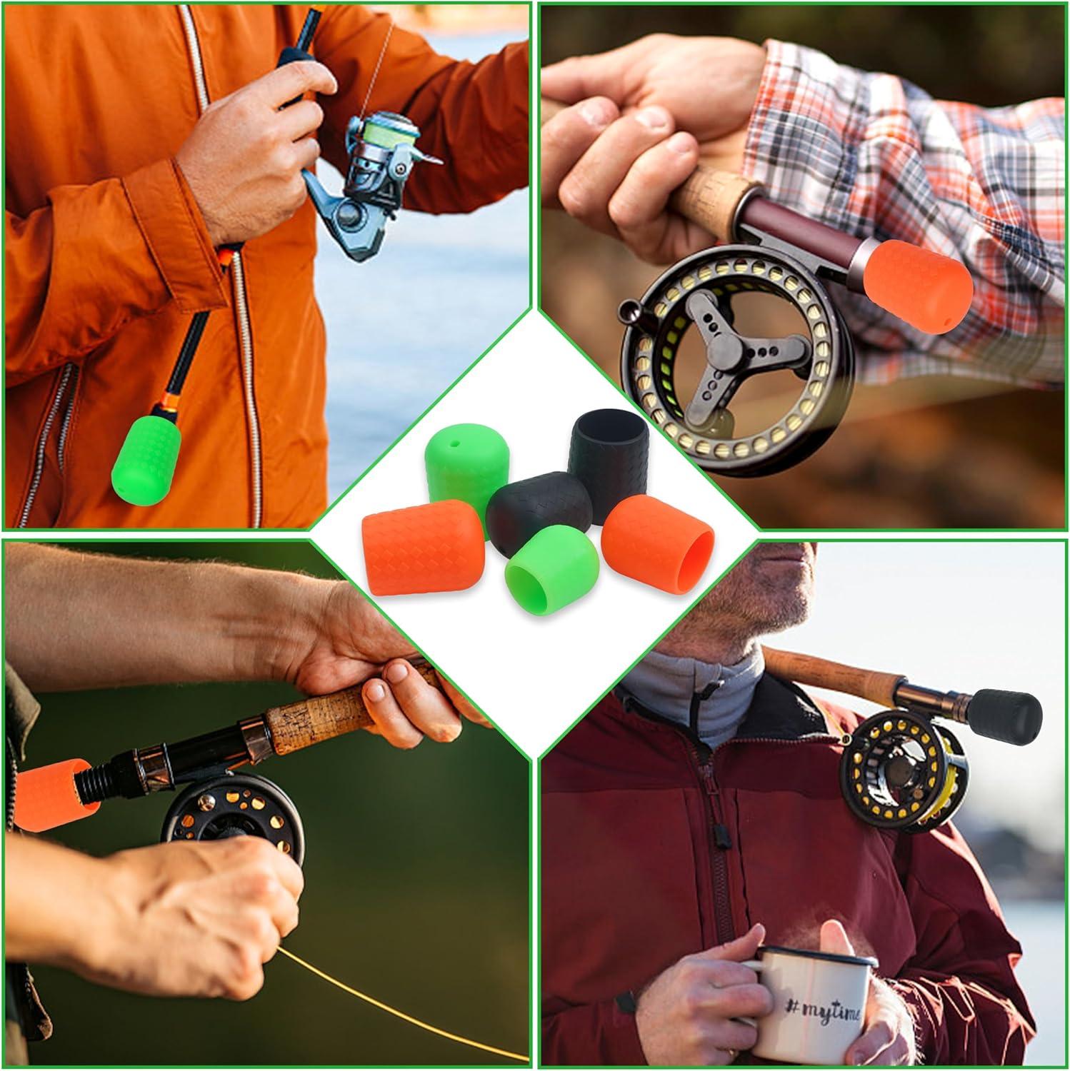 imageOROOTL Fishing Rod Butt Cushion Fishing Rod Seat Cushions Silicone Fishing Rod Butt End Cap Fishing Rod Protector Fishing Pole Holder Fishing Accessories LMSGreen9pcs