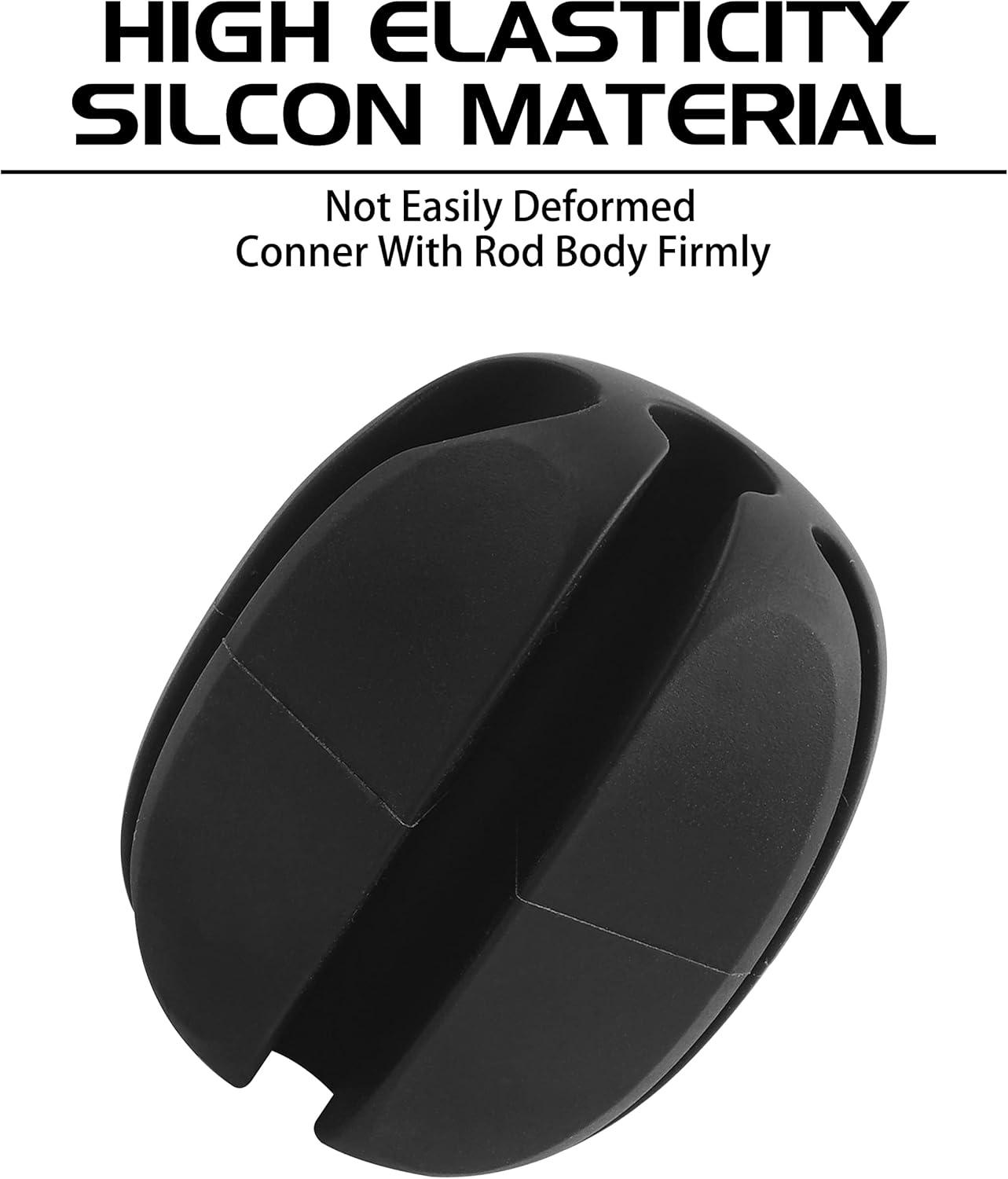 imageOROOTL Fishing Rod Holder Straps 2pcs Silicone Fishing Rod Straps 5Holes Portable Fishing Pole Holder Fixed Ball Fishing Pole Puller AccessoriesBlack2pcs