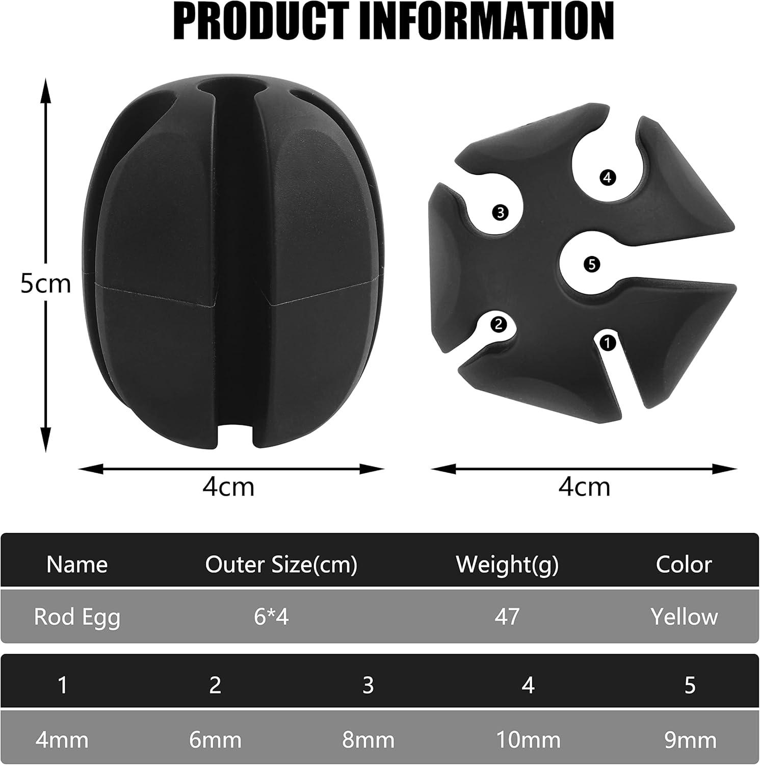 imageOROOTL Fishing Rod Holder Straps 2pcs Silicone Fishing Rod Straps 5Holes Portable Fishing Pole Holder Fixed Ball Fishing Pole Puller AccessoriesBlack2pcs