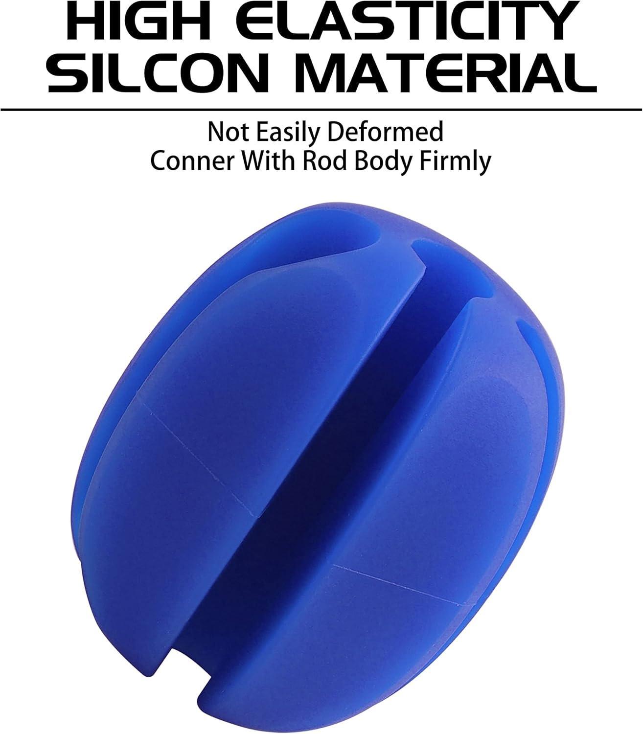 imageOROOTL Fishing Rod Holder Straps 2pcs Silicone Fishing Rod Straps 5Holes Portable Fishing Pole Holder Fixed Ball Fishing Pole Puller AccessoriesBlue2pcs