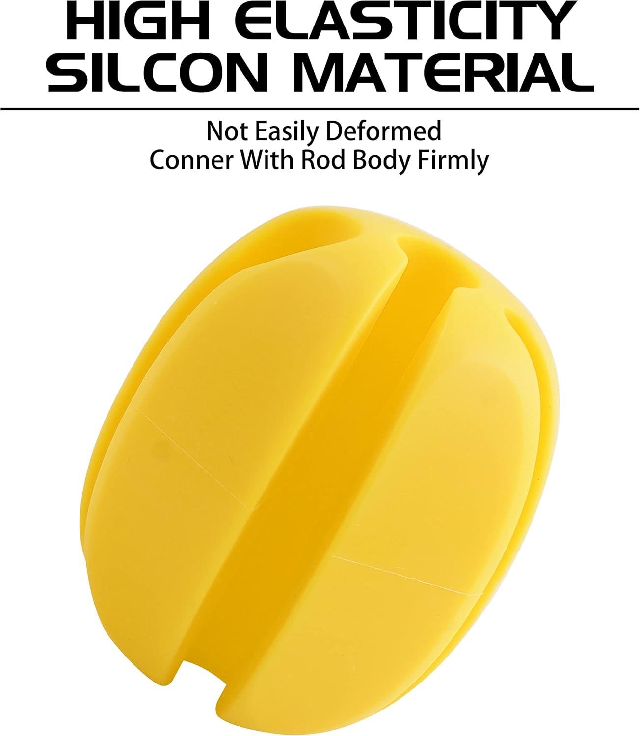 imageOROOTL Fishing Rod Holder Straps 2pcs Silicone Fishing Rod Straps 5Holes Portable Fishing Pole Holder Fixed Ball Fishing Pole Puller AccessoriesYellow2pcs