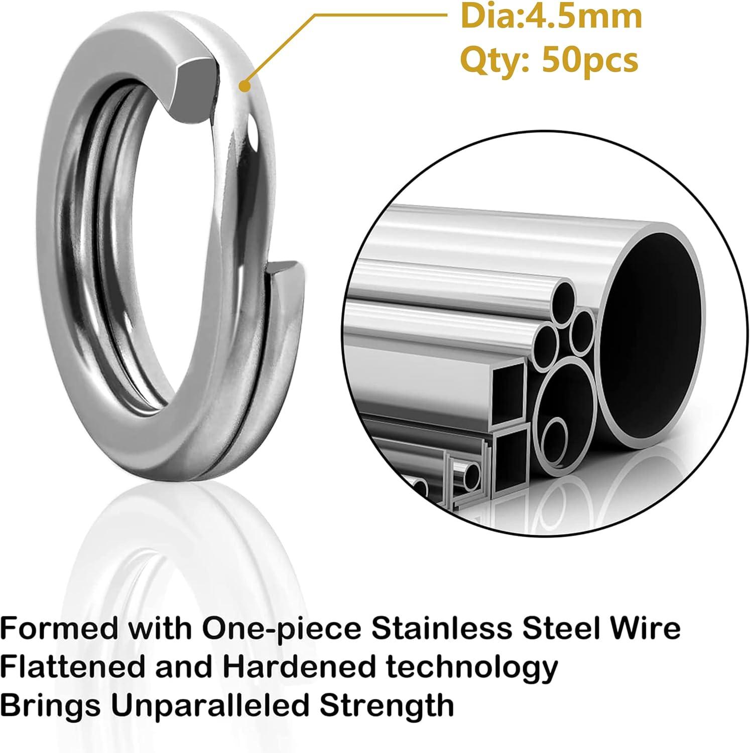 imageOROOTL Fishing Spinner Blades Split Rings Kit 100pcs Colorado Willow Blades Lure Rings Set Gold Silver Spoon Easy Spin Spinner Bait Making Freshwater Saltwater Walleye Rig Inline DIY Accessories